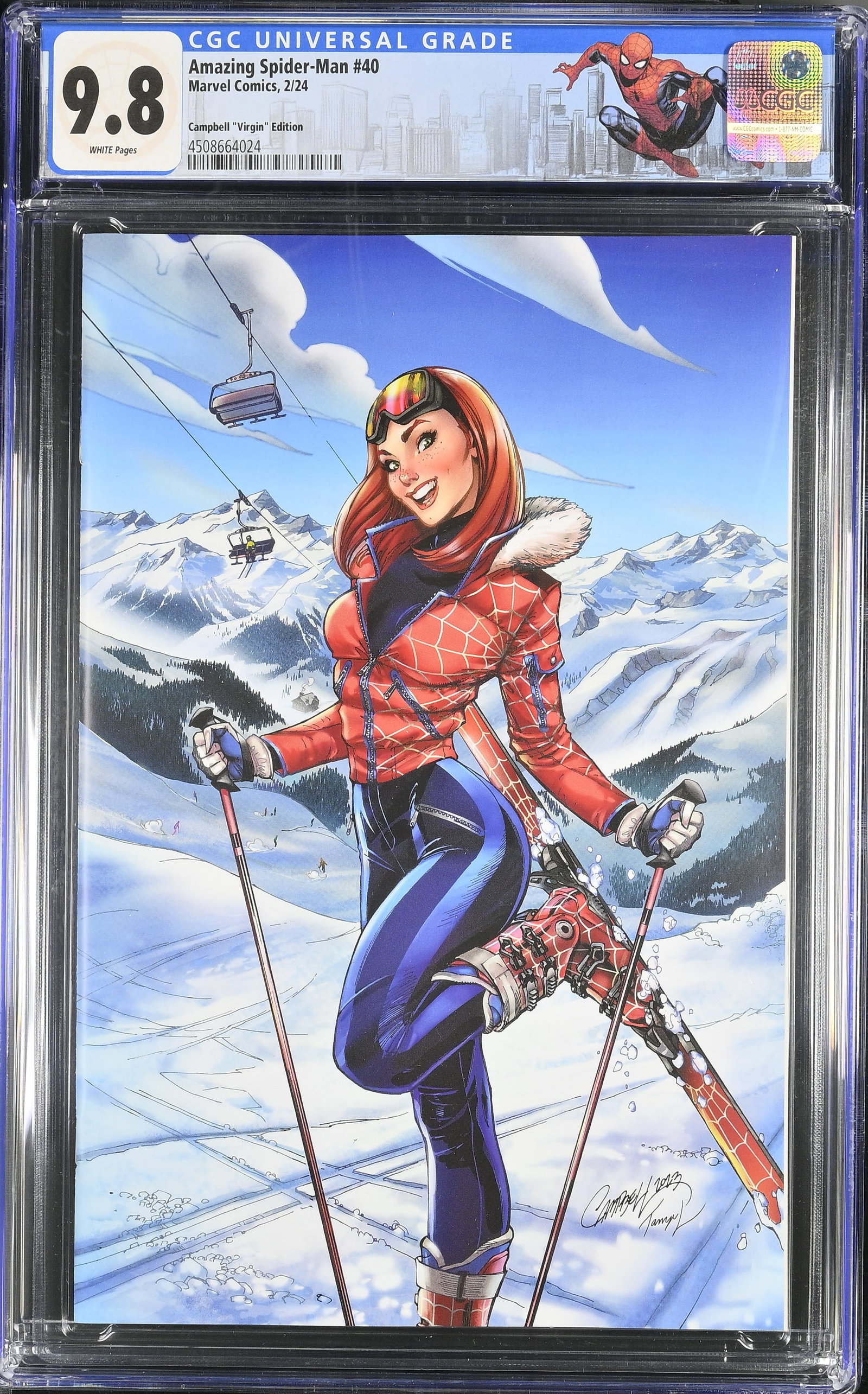 Amazing Spider-Man #40 CGC 9.8 - 1:100 Ratio Incentive: J. Scott Campbell cover, Virgin Ski Chalet variant