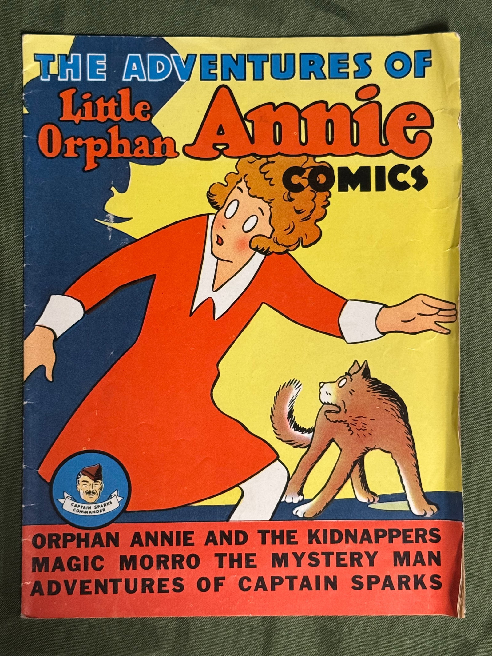 The Adventures of Little Orphan Annie Comics 1941: The Adventures of Little Orphan Annie: Orphan Annie and the Kidnappers. A Quaker Oats Sprakies cereal giveaway. Reprints Orphan Annie newspaper strips, plus a Magic Morro story and an Adventures of Ca