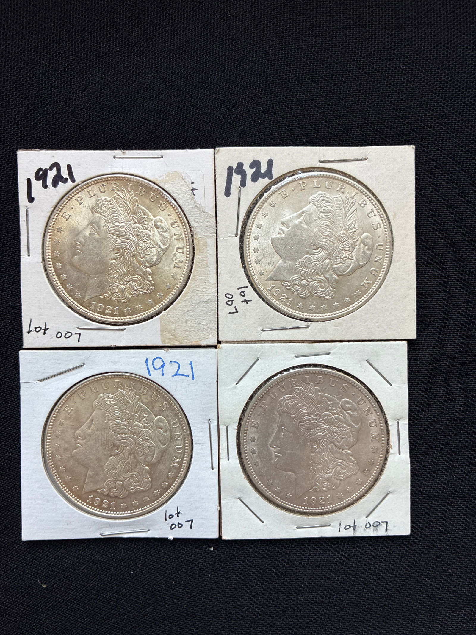 Lot of 4: 1921 Morgan Dollars (1 of 10)