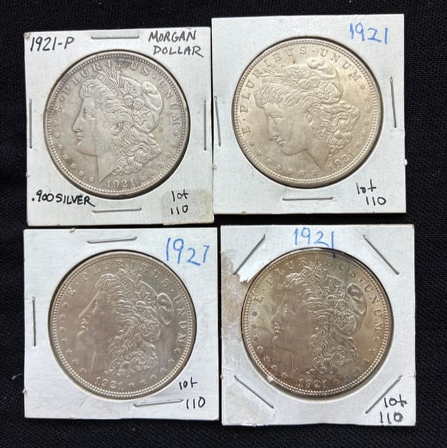 Lot of 4: 1921 Morgan Dollars (1 of 5)