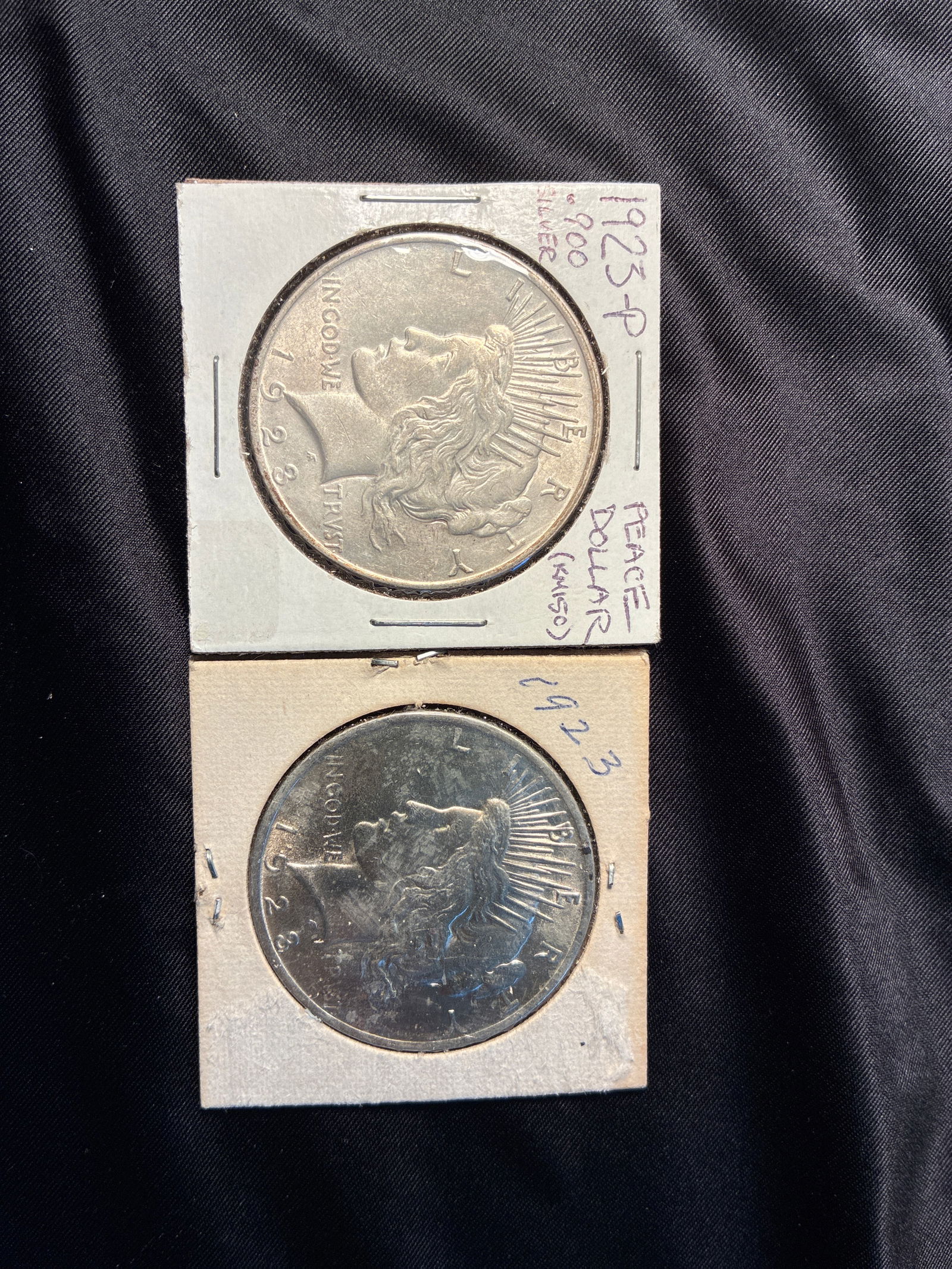 Lot of 2 1923-P Peace Dollars Unc (1 of 5)