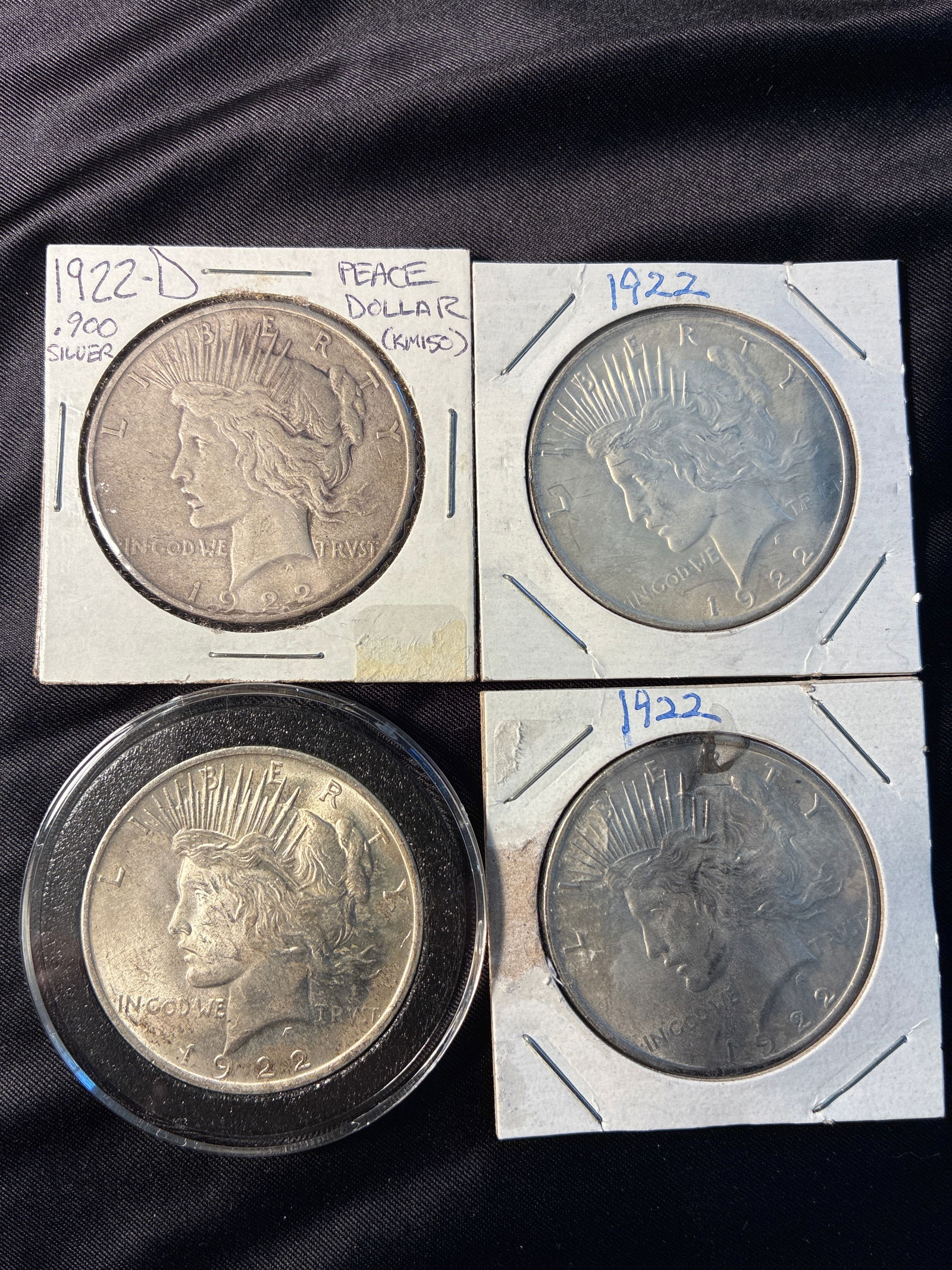 Lot of 4 1922 Peace Dollars (1 of 9)