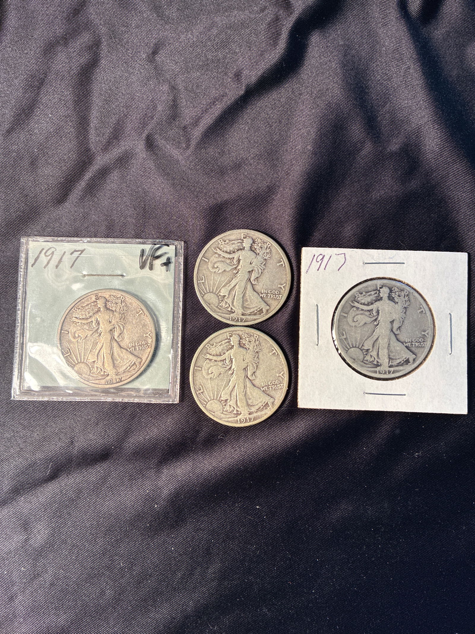 Lot of 4 - 1917 Walking Liberty Half Dollar (1 of 10)