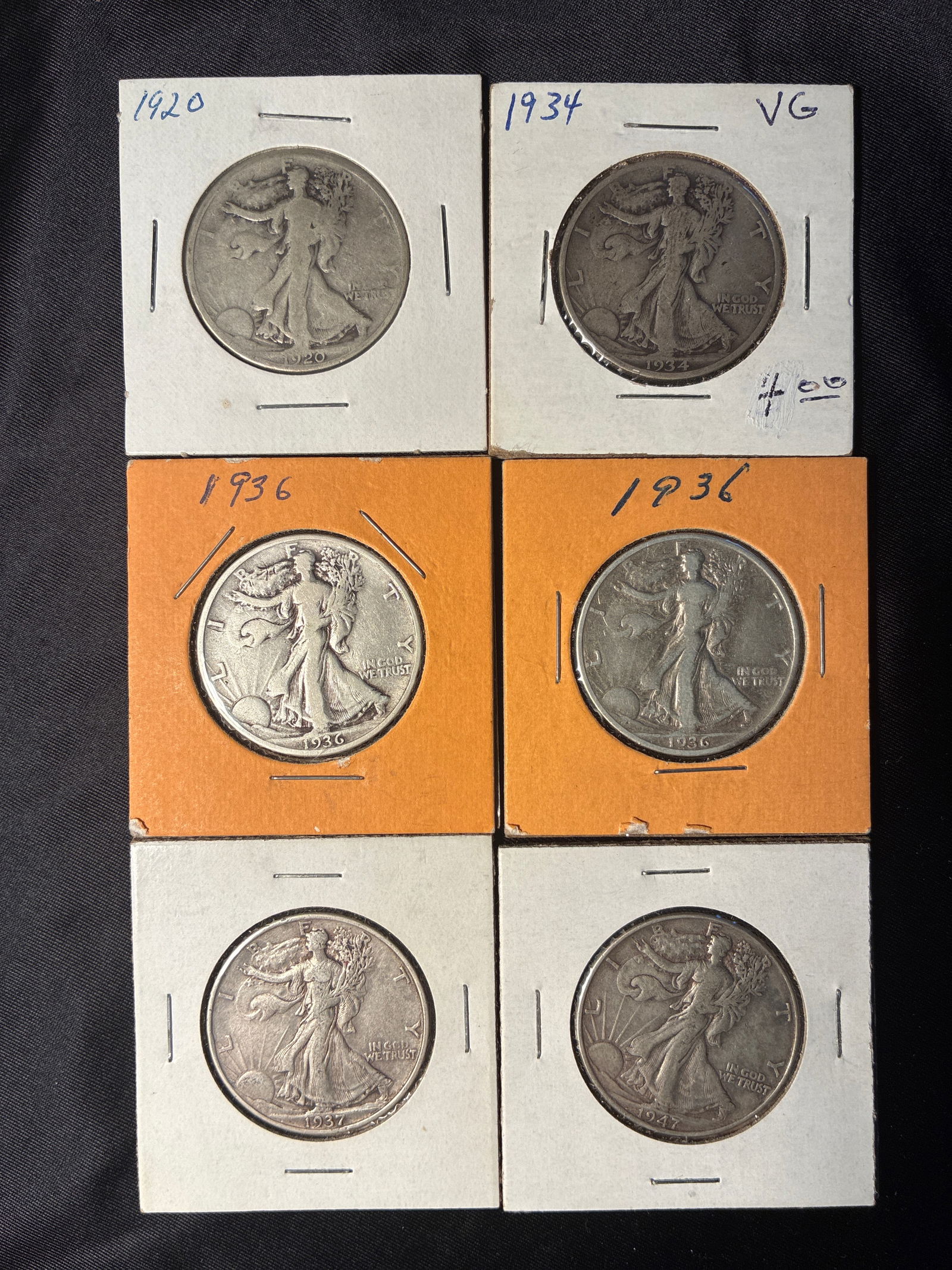 Lot of 6 - Walking Liberty Half Dollar Mixed Dates (1 of 13)