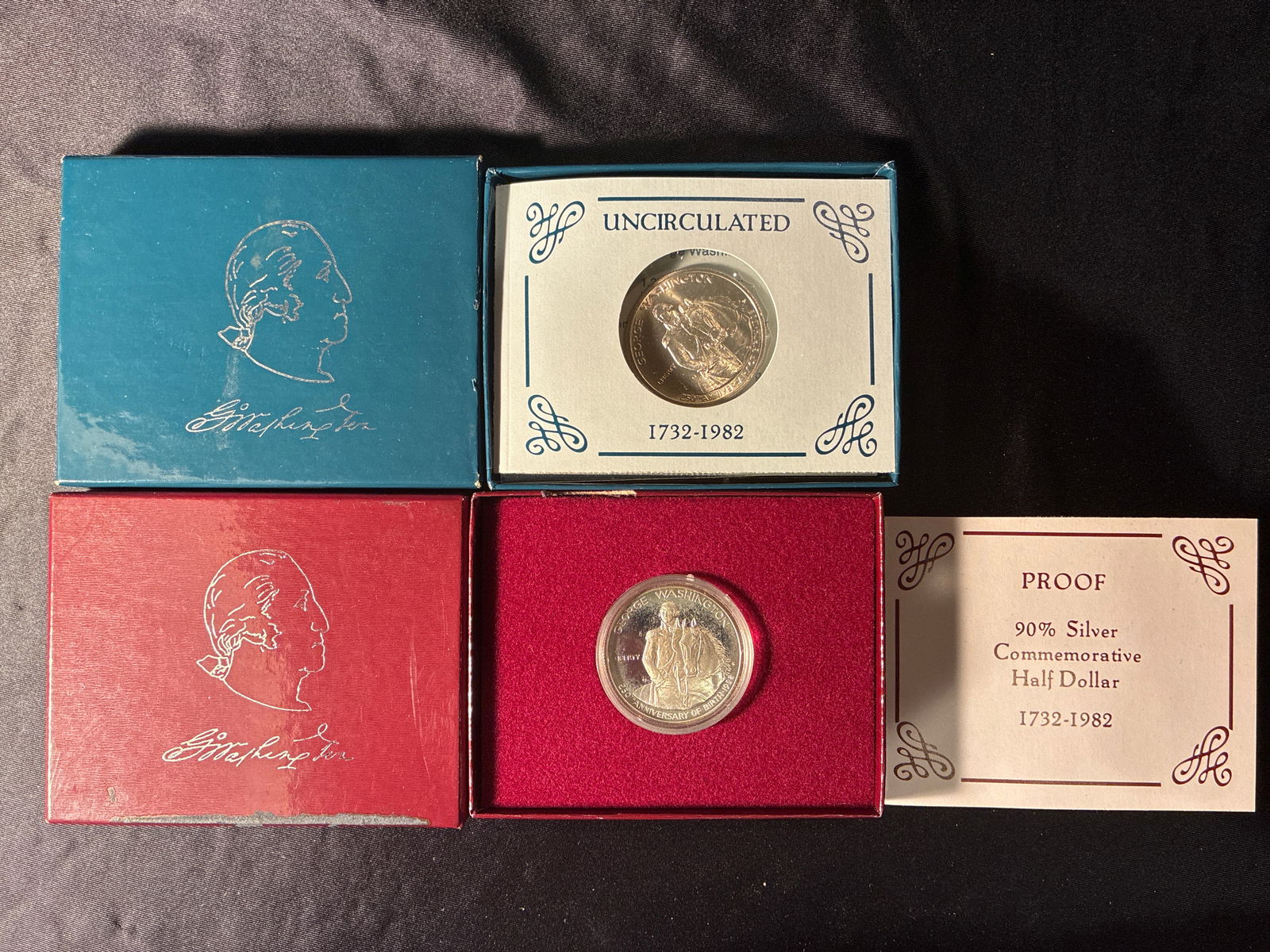1982 US Silver Proof & Unc Commemorative Half Dollar (1 of 2)