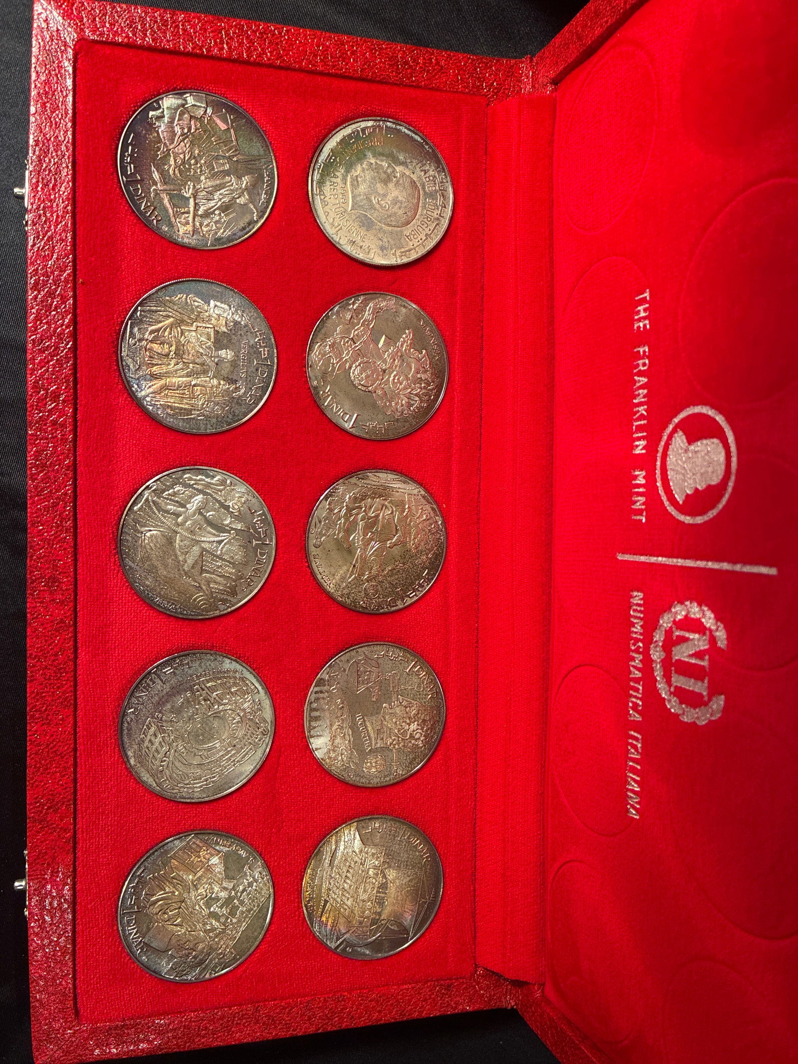 1969 Republique Tunisienne Silver Coin Set by Franklin Mint 200gr .925 (1 of 5)