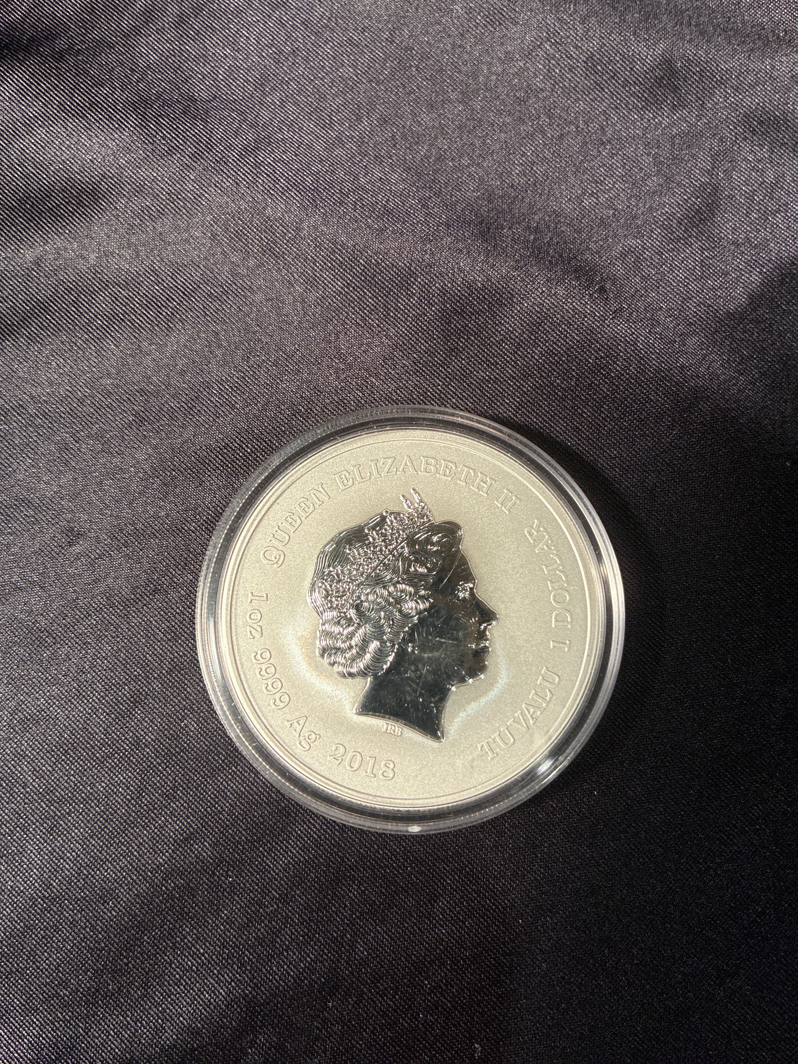 2018 Tuvalu 1 Dollar IRON MAN - Silver 1 ounce .999 fine: 2018 Tuvalu 1 Dollar Iron Man – 1 oz .9999 Fine Silver Weight: 31.107 g Purity: .9999 silver Pure silver: 1 troy ounce Diameter: 40.60 mm Thickness: 3.21 mm We ship in-house worldwide — almost alw