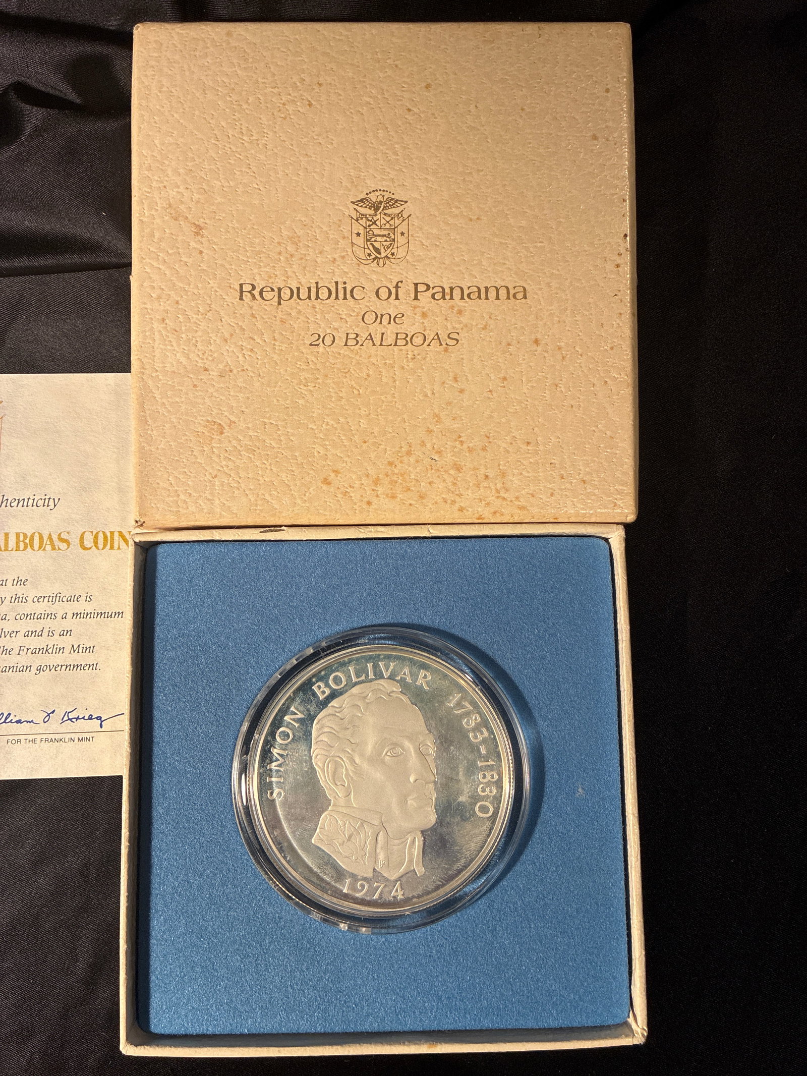 1974 Panama 20 Balboas Silver 129.6 gr sterling silver (1 of 3)