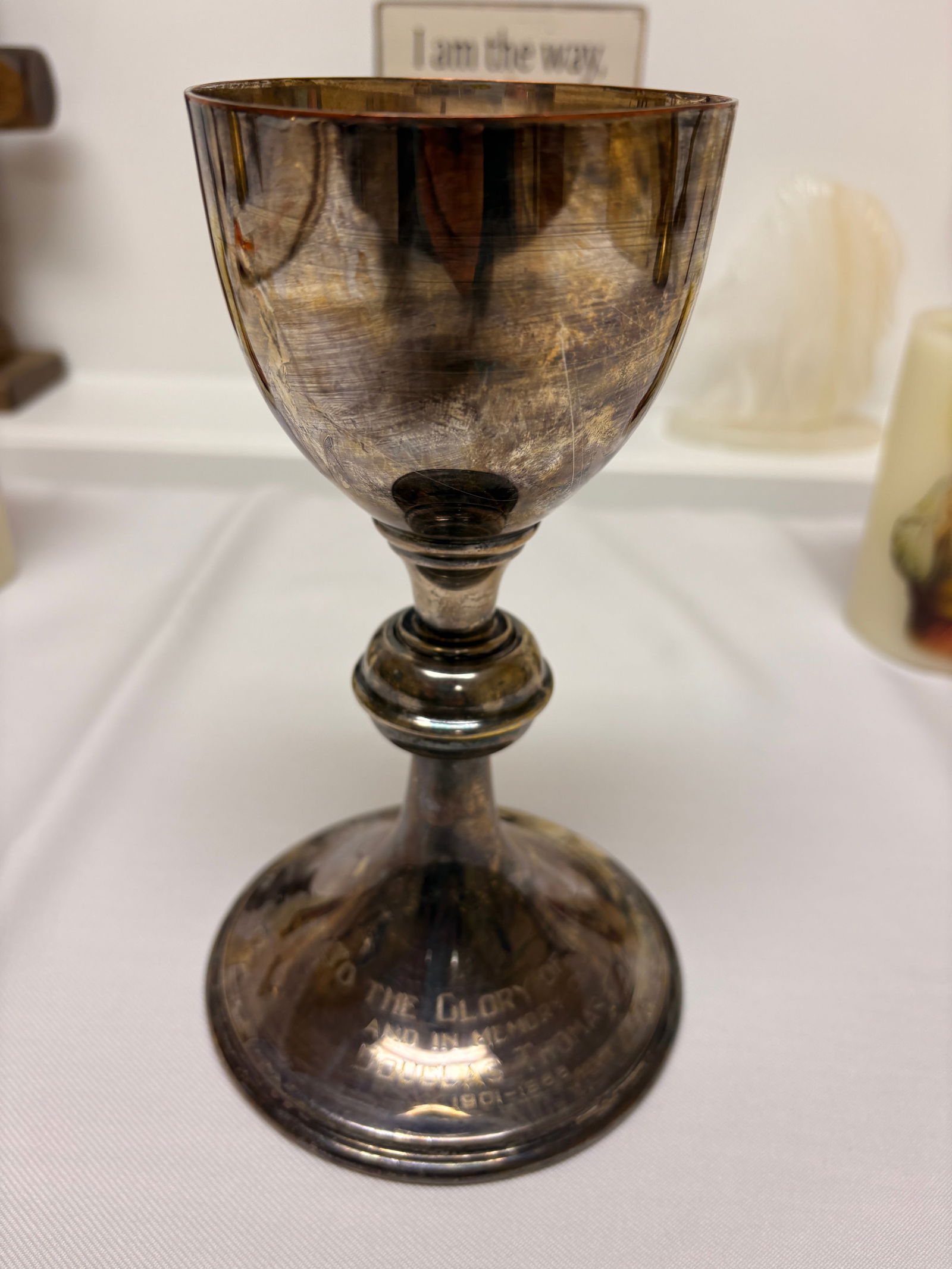 Gilt Catholic Chalice with Maker’s Mark and Inscription (1 of 4)