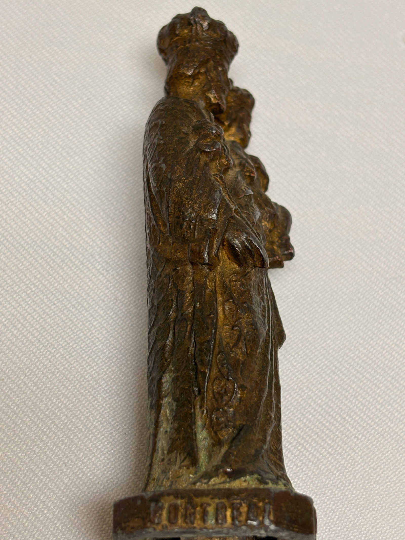 Antique Cast Metal Figure of Saint Joseph with Child Jesus - 4