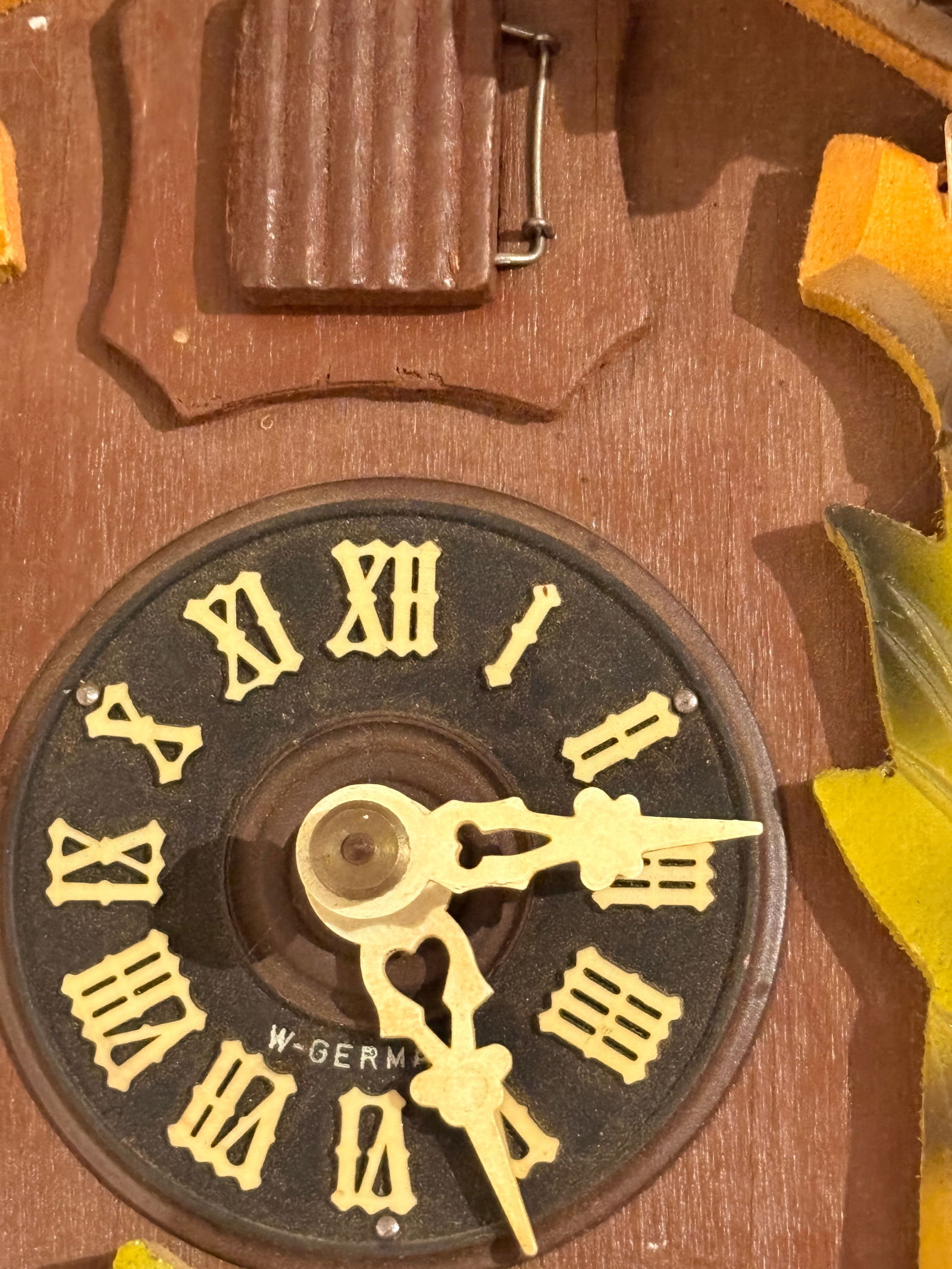 Vintage German Cuckoo Wall Clock – Hand-Carved, Pinecone Weights - 2