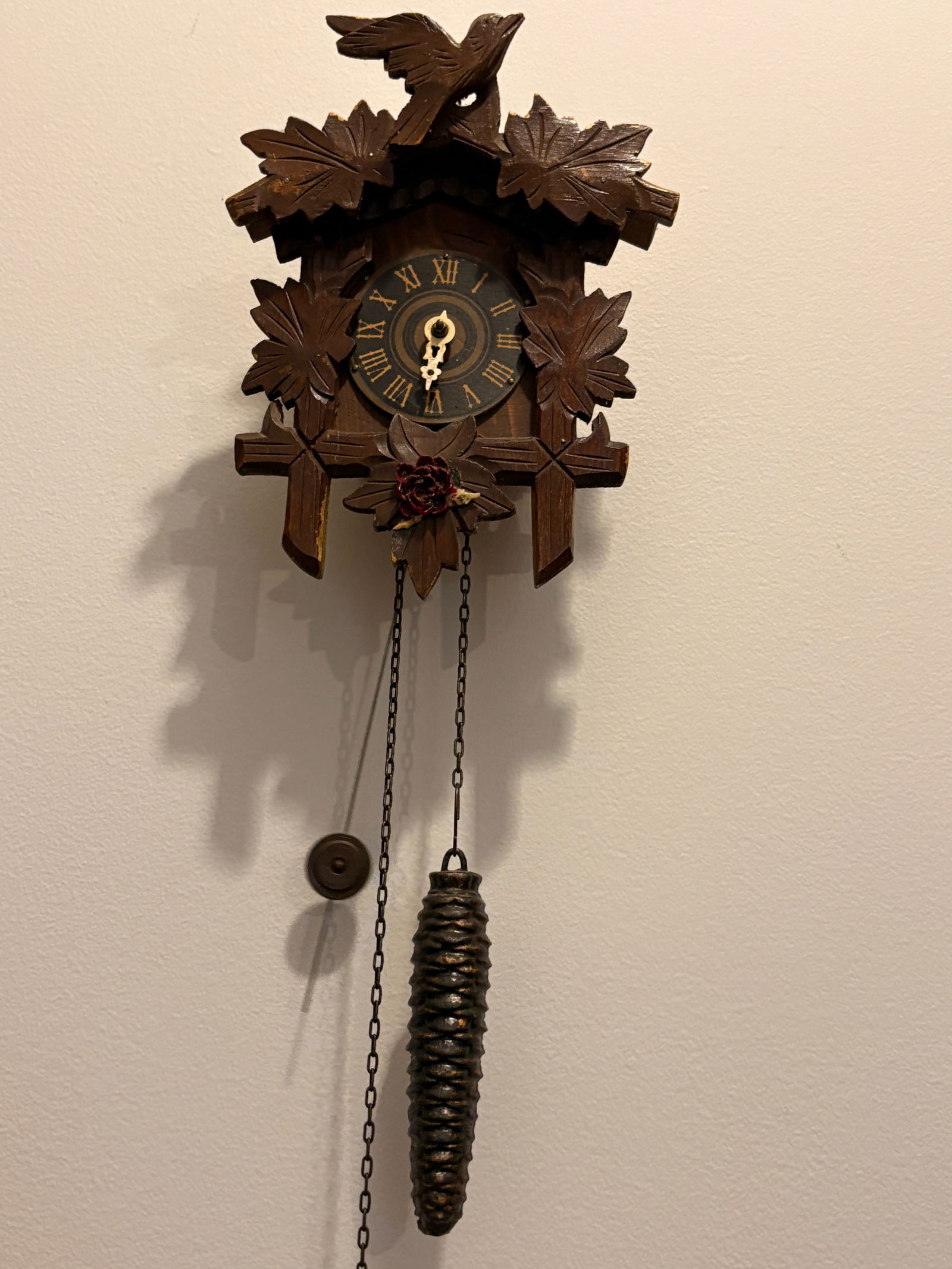 Small Antique German Cuckoo Clock – One Weight - 2