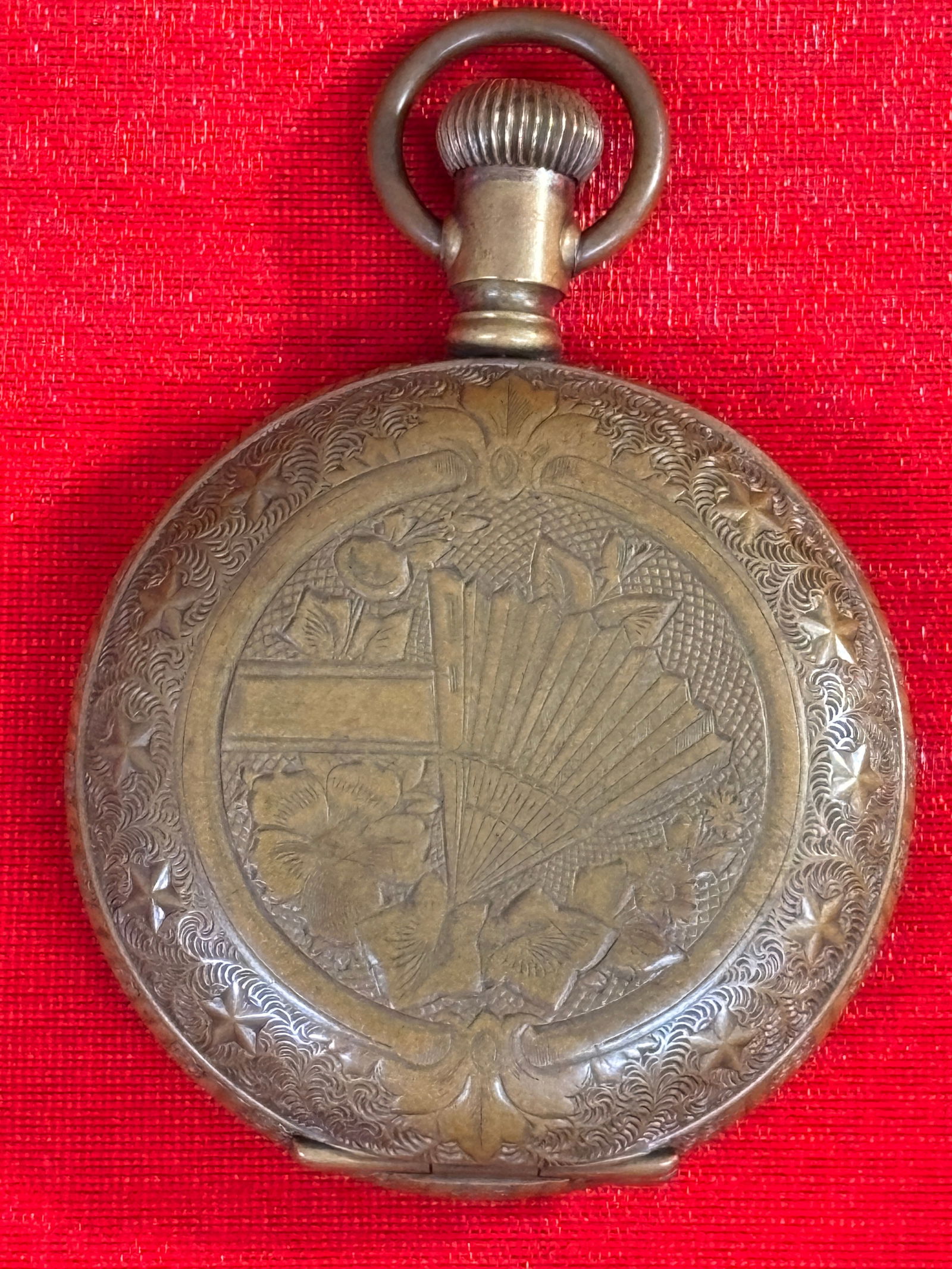 Antique Swiss Pocket Watch – N. Robert – Keyless Movement – Ornate Gilt Case (1 of 4)