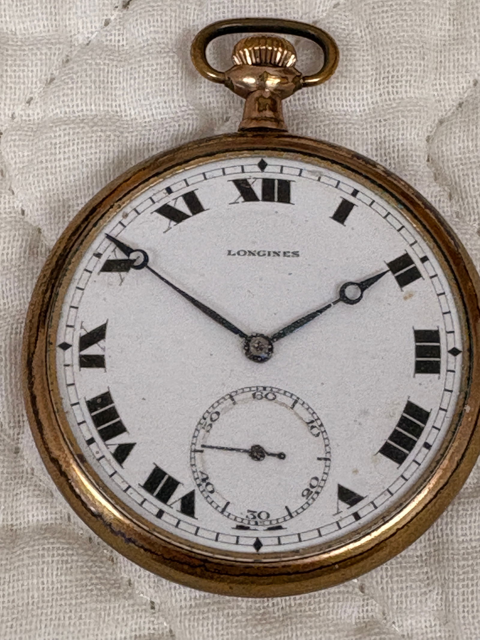 Longines Swiss Pocket Watch, Gold-Filled Case, Roman Dial (1 of 4)