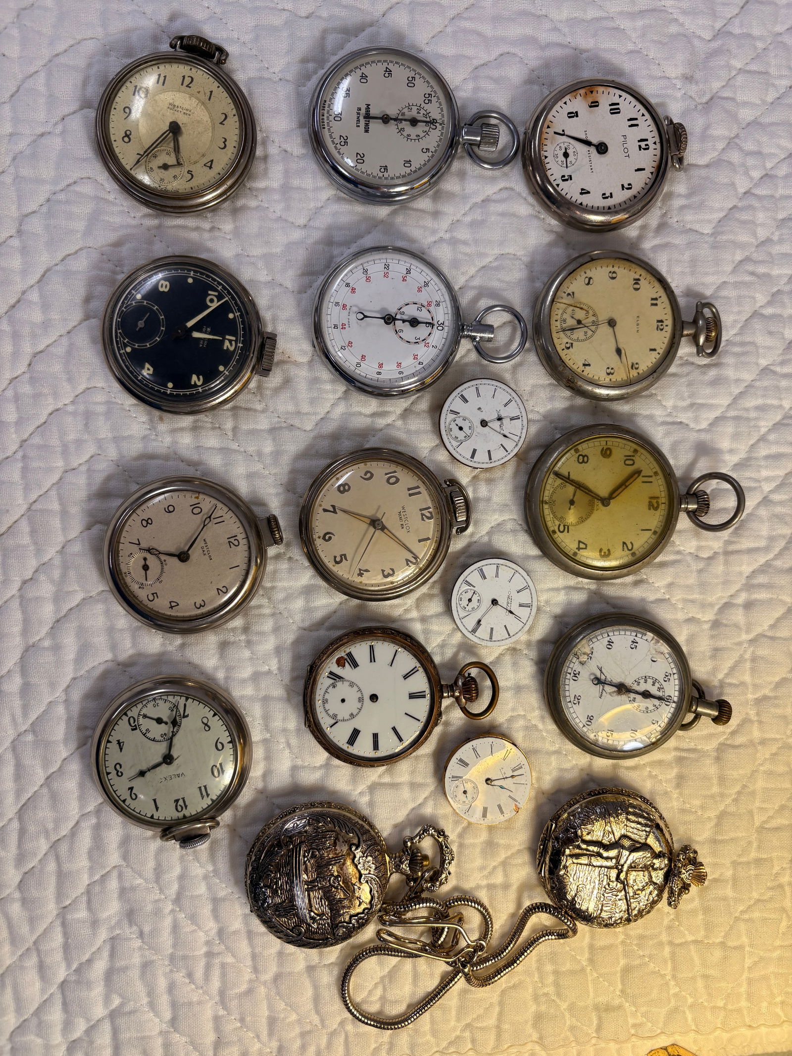 Mixed Pocket Watches, Stopwatches & Swiss Movements (1 of 7)