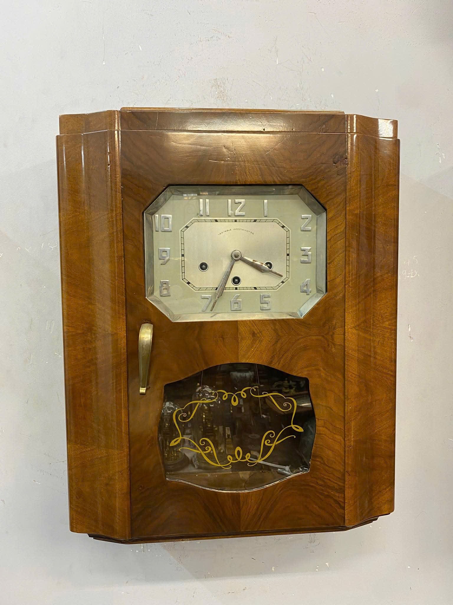 Art Deco French Westminster Chime Wall Clock (1 of 7)