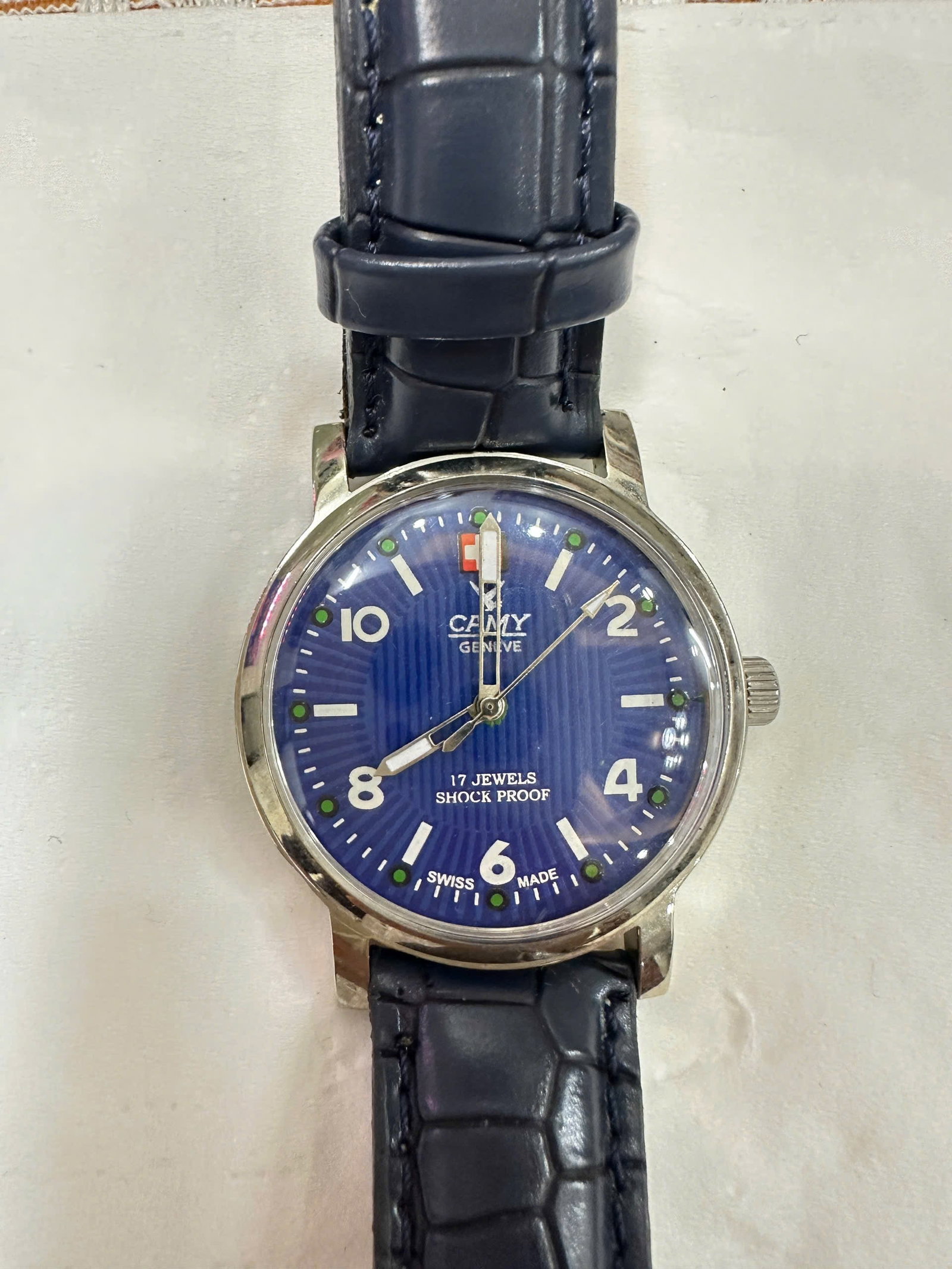 Camy Genève Vintage Mechanical Watch, Blue Dial (1 of 2)
