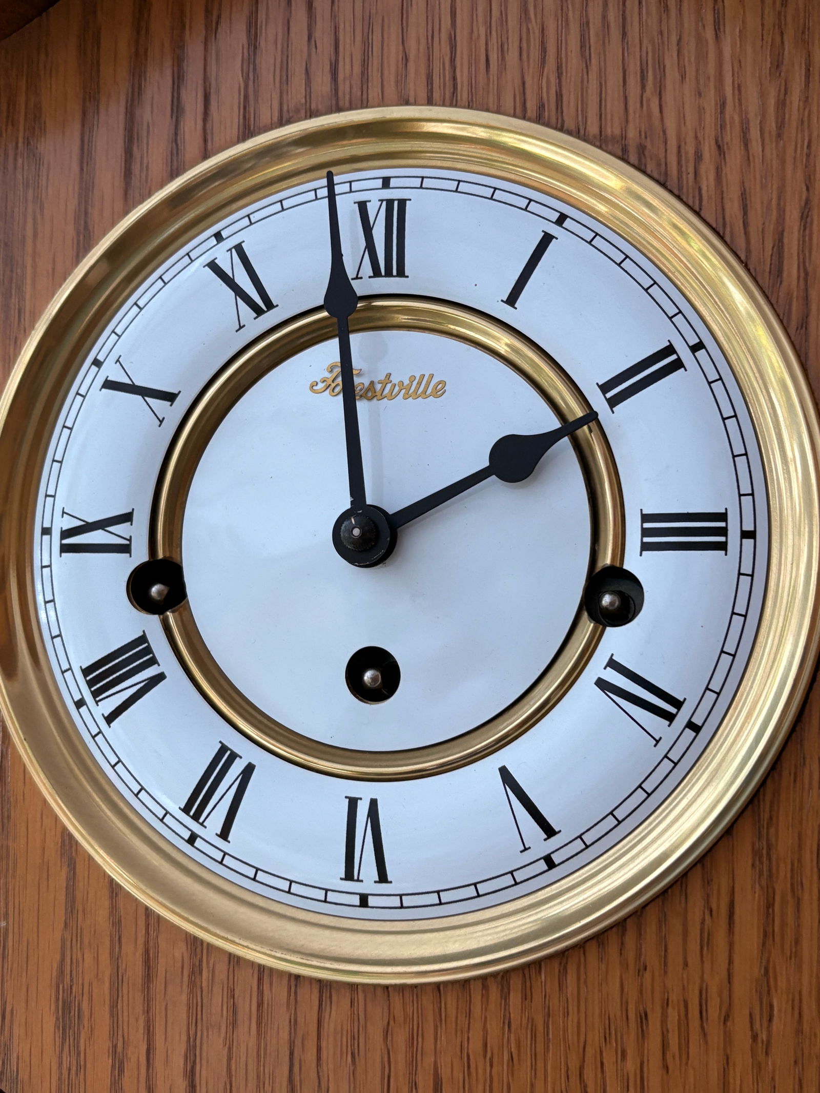 Forestville Oak Wall Clock with Pendulum - 2