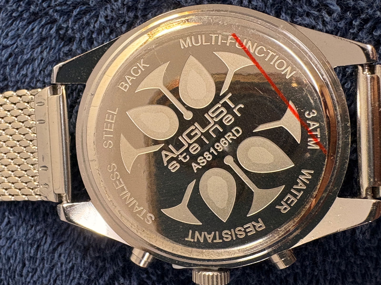 August Steiner Red Dial Multi-Function Quartz Watch - 3