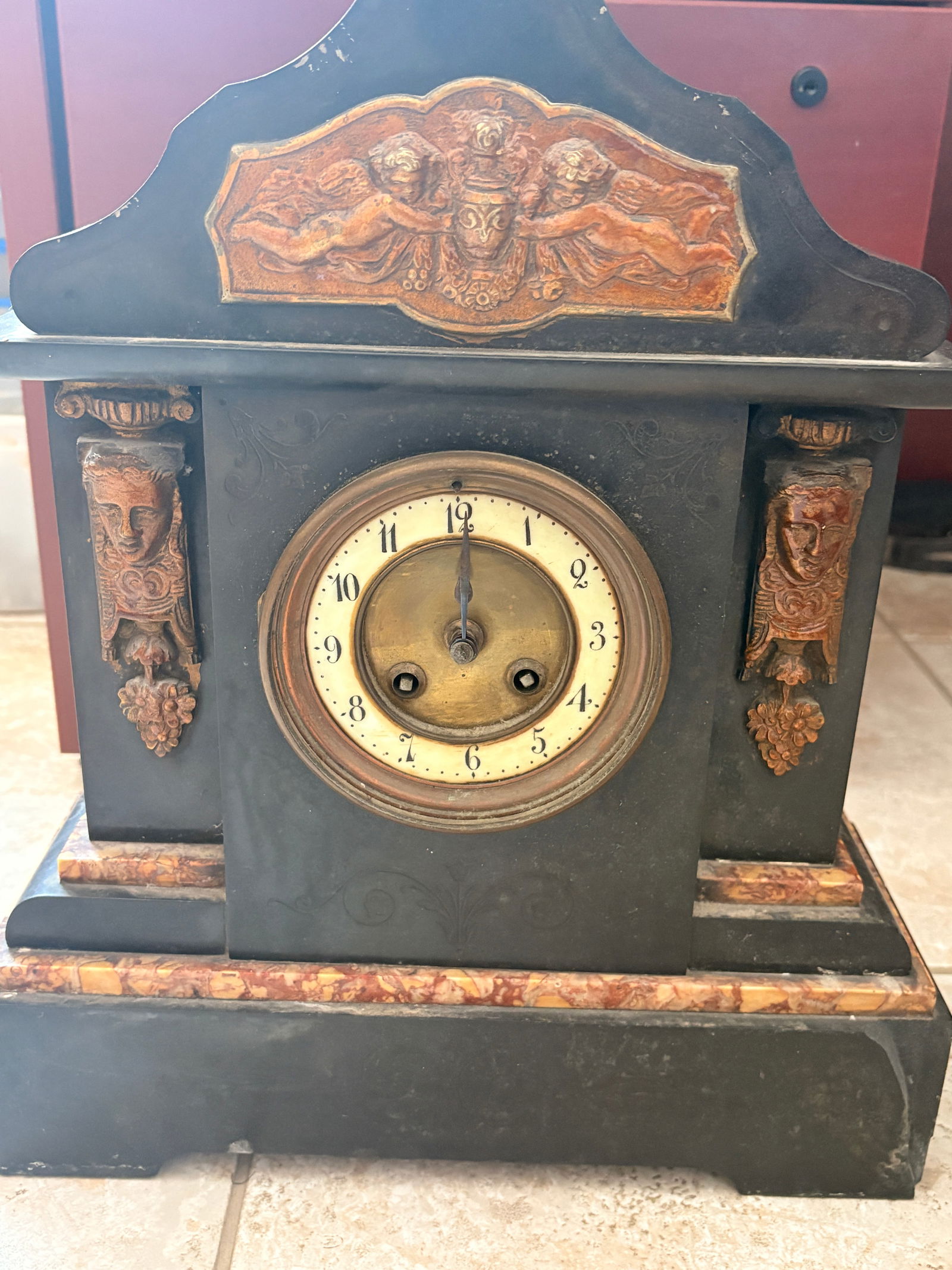 Antique French Marble Mantel Clock (1 of 7)