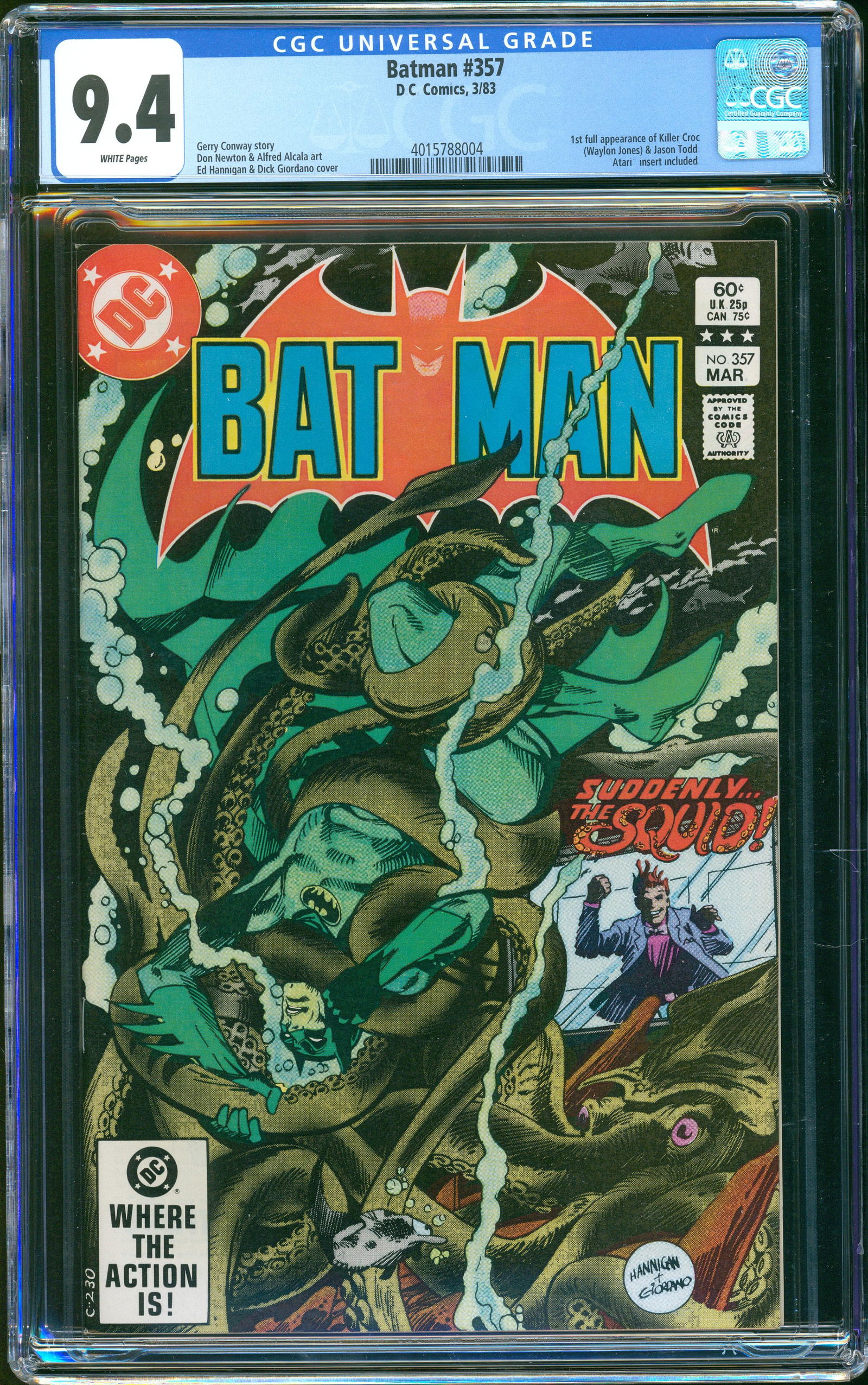 Batman #357 (DC, 1983) - KEY: Batman #357 (DC, 1983) – a landmark issue that captures a pivotal moment in the Dark Knight’s enduring saga. Graded CBC 9.4 with pristine White Pages, this comic stands as a testament to DC’s st
