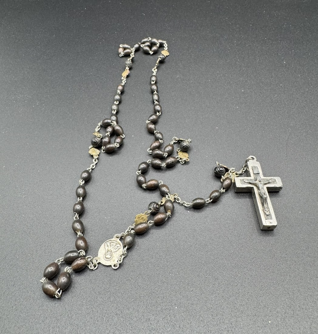 Vintage Italian Relic Rosary – Terra Catacombe Crucifix, Roma (1 of 4)