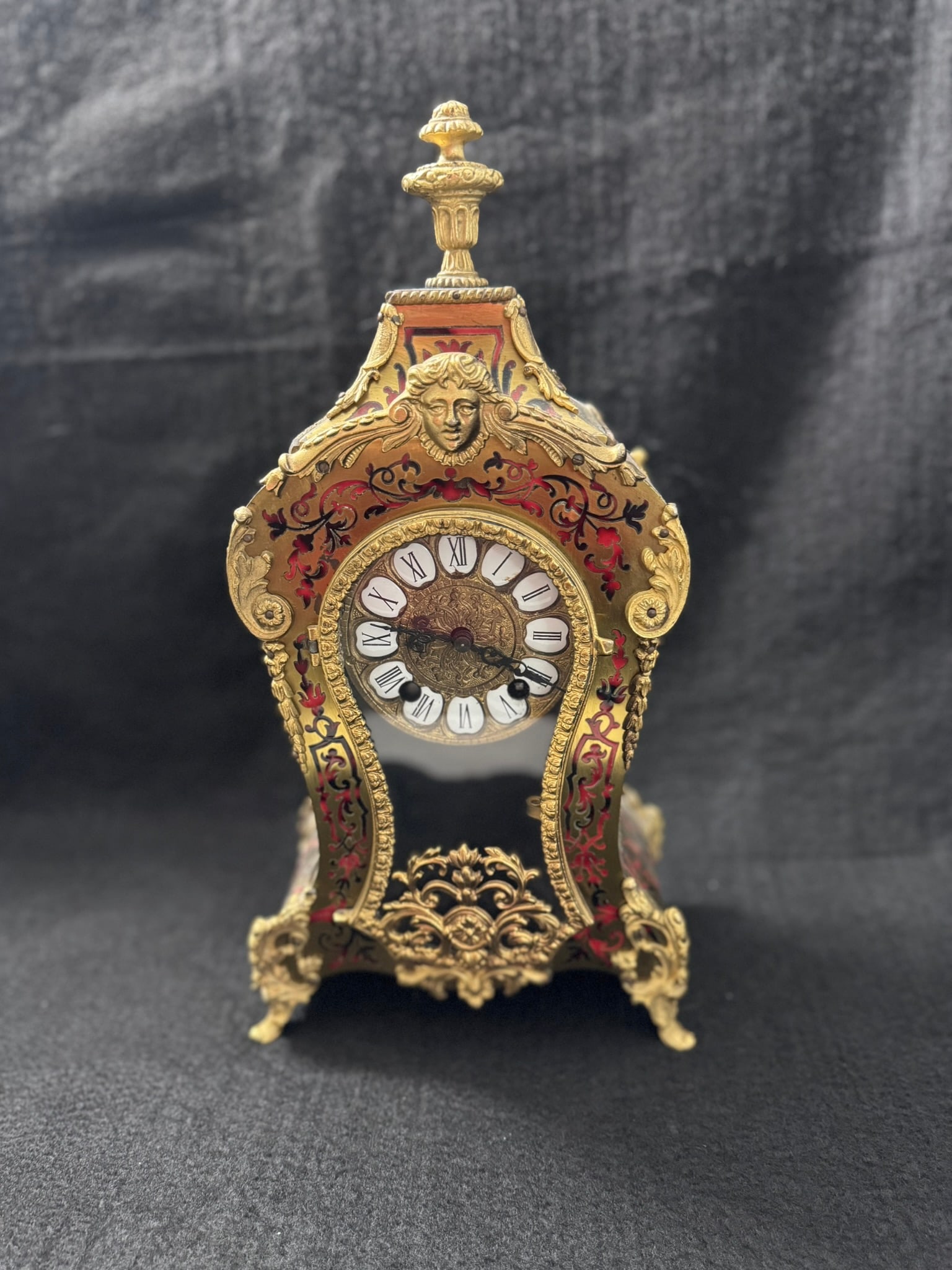 Vintage Kienzle Rococo-Style Mantel Clock – Ornate Gilt Bronze with Enamel Dial (1 of 4)