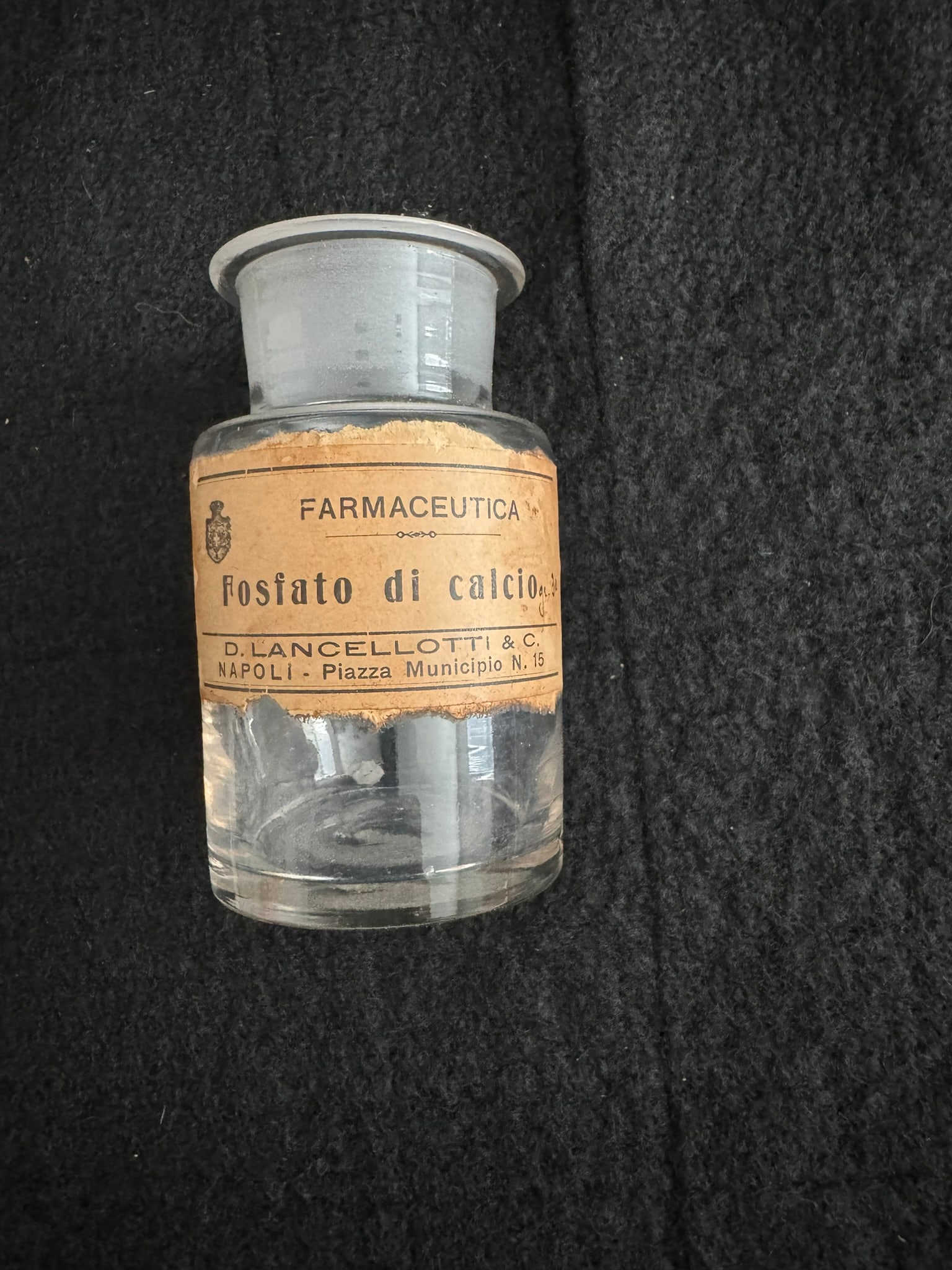 Antique Italian Apothecary Bottle – Fosfato di Calcio Label – Lancellotti, Naples (1 of 1)