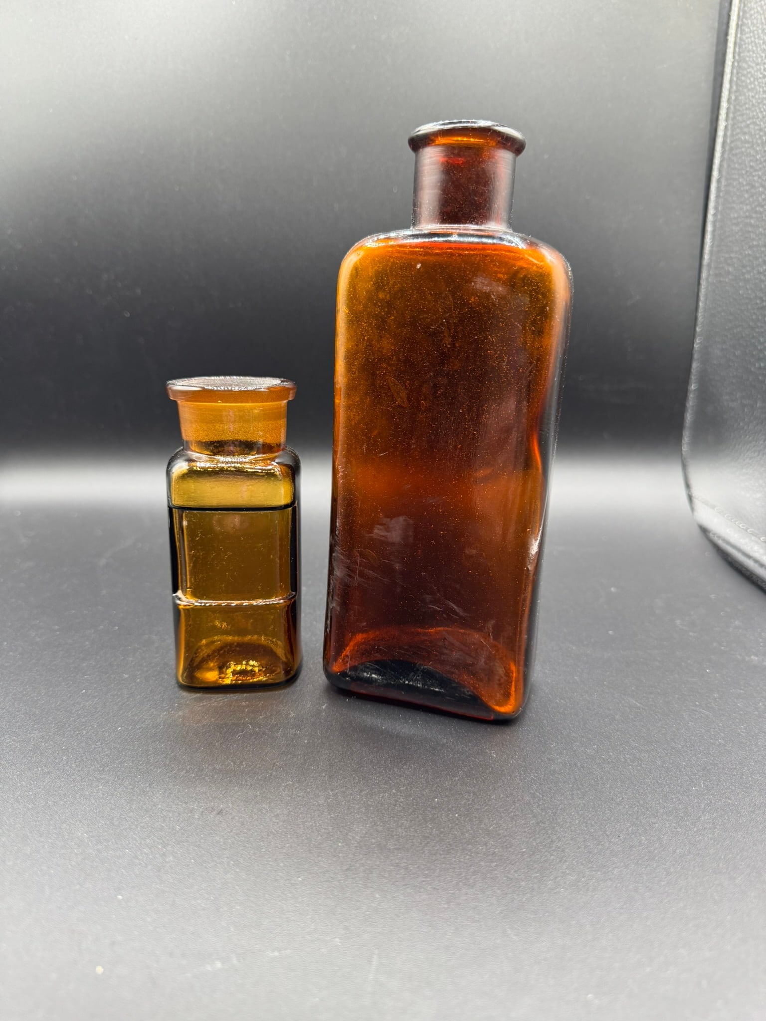 Antique Amber Apothecary & Varnish Bottles (1 of 2)