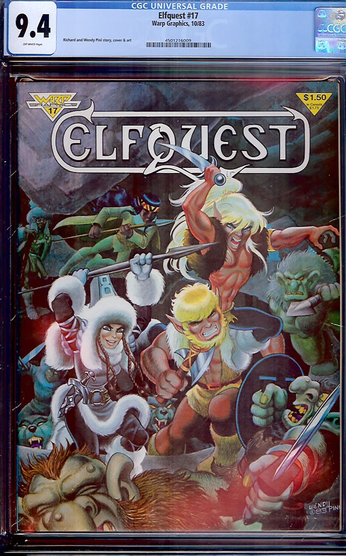 Elfquest #17 (Warp Graphics, 1981) CGC graded 9.4 Near Mint with Off-White Pages . Independent (1 of 1)