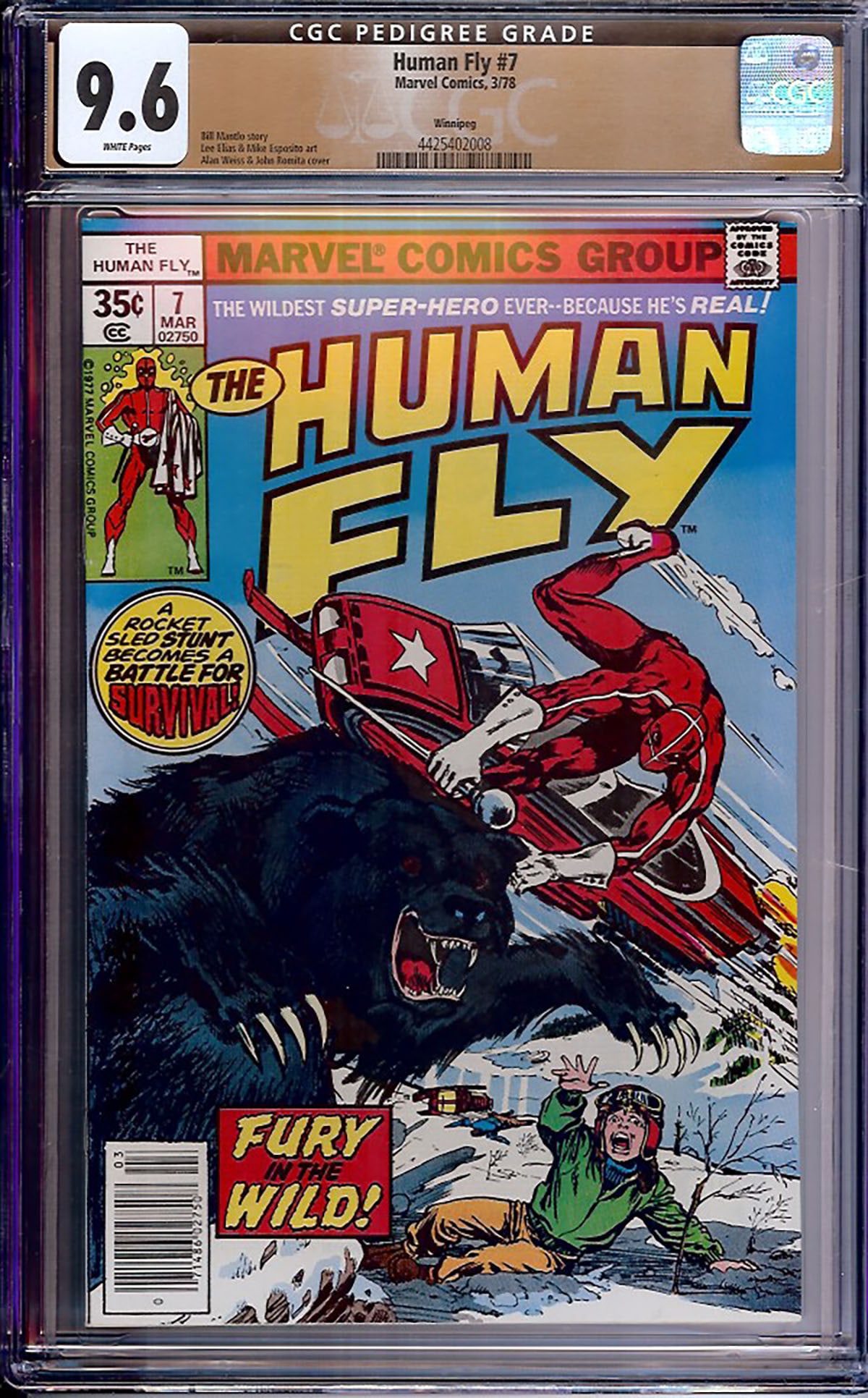 Human Fly #7 (Marvel Comics, 1978) CGC graded 9.6 Near Mint+ with White Pages from the (1 of 1)