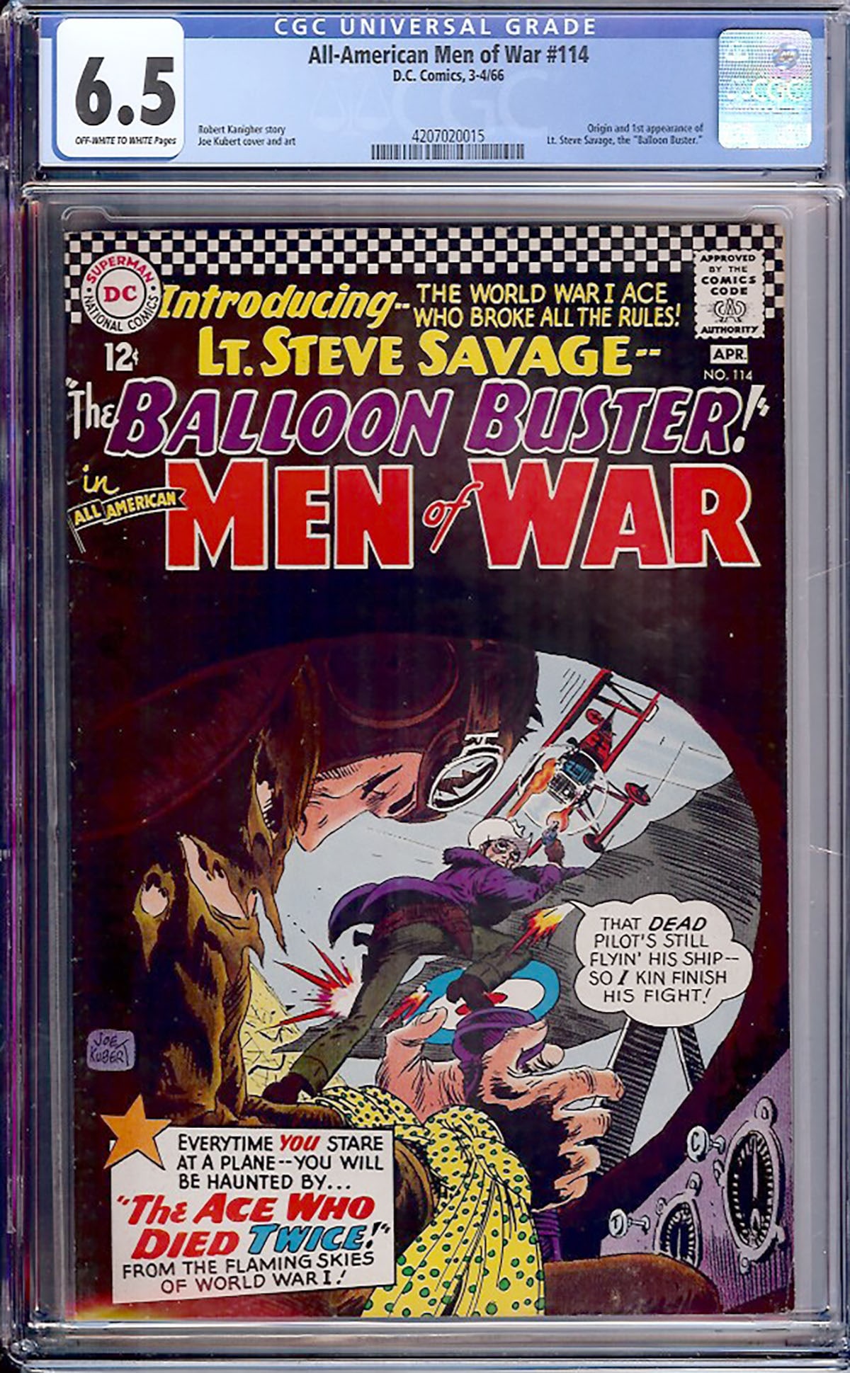 All-American Men of War #114 (DC Comics, April 1966) CGC 6.5 — KEY Origin & 1st Appearance of Lt. (1 of 1)