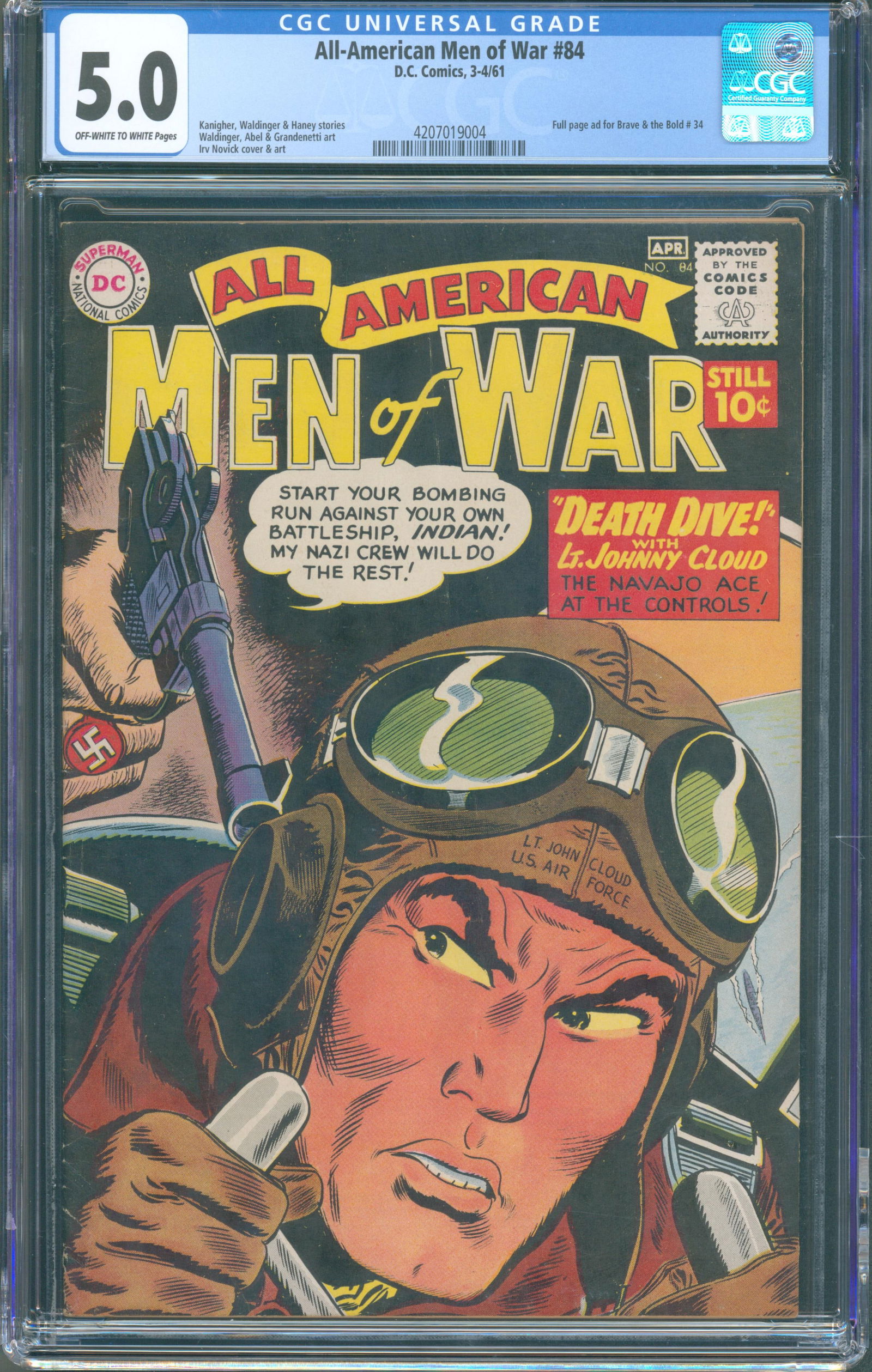 All-American Men of War #84 (DC Comics, April 1961) CGC 5.0 — KEY ISSUE This listing features (1 of 1)