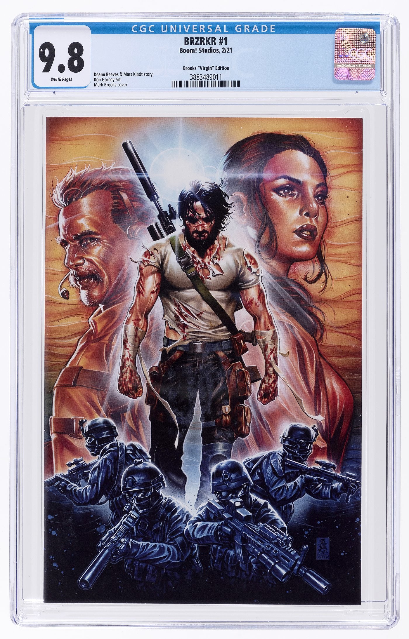 BRZRKR #1 FEBRUARY 2021 CGC 9.8 NM/MINT (BROOKS VIRGIN EDITION) Rare collectible with strong: BRZRKR #1 FEBRUARY 2021 CGC 9.8 NM/MINT (BROOKS VIRGIN EDITION) Rare collectible with strong visual appeal and excellent display quality. Perfect for any pop culture enthusiast or serious collector.
