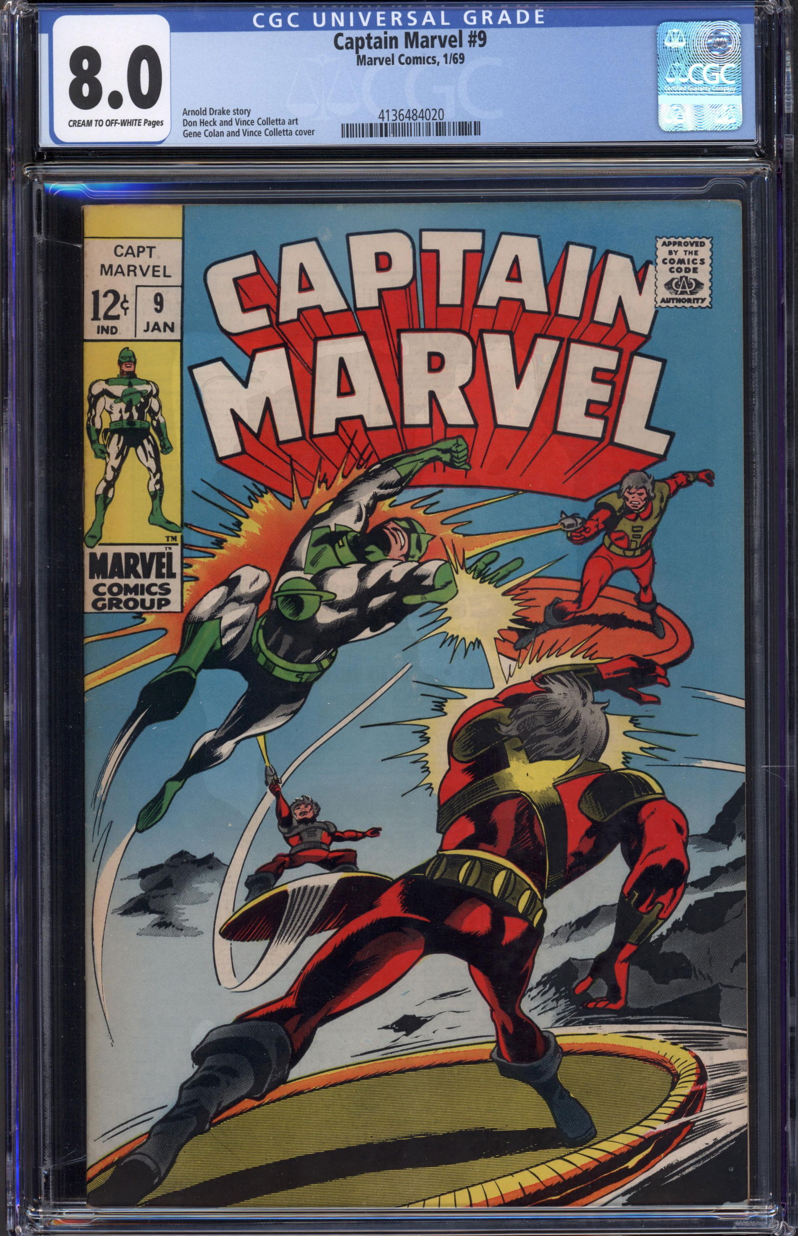 Captain Marvel #9 CGC 8.0 cr/ow Rare collectible with strong visual appeal and excellent display (1 of 1)