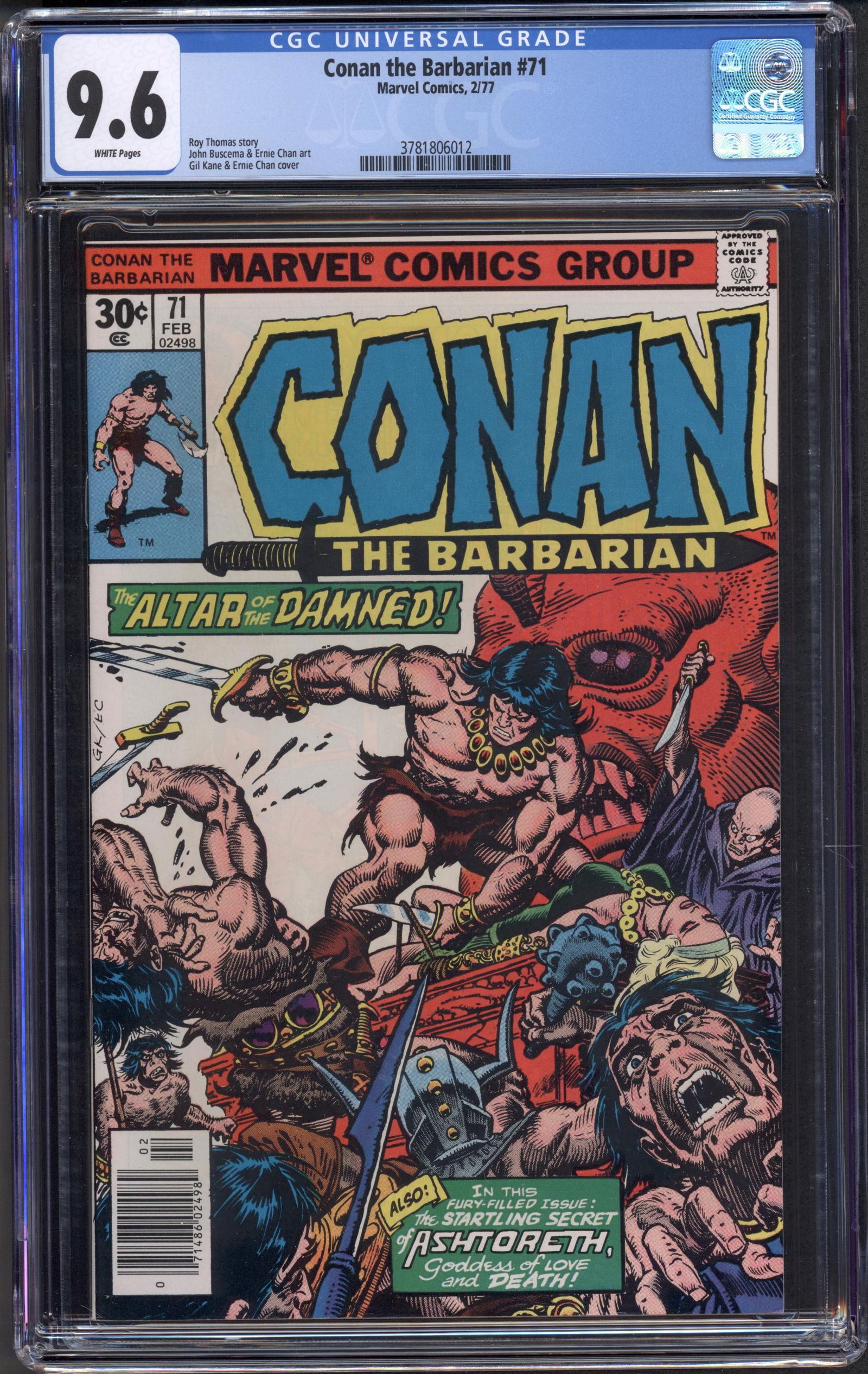 Conan the Barbarian #71, CGC NM+: 9.6 Rare collectible with strong visual appeal and excellent (1 of 1)
