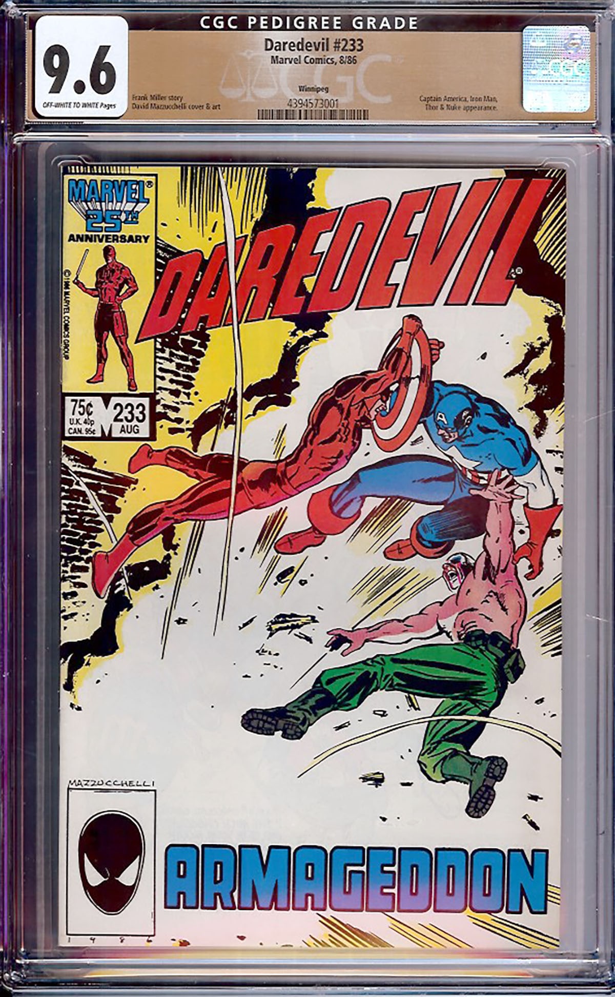 Daredevil #233 CGC 9.6 ow/w Winnipeg Rare collectible with strong visual appeal and excellent (1 of 1)
