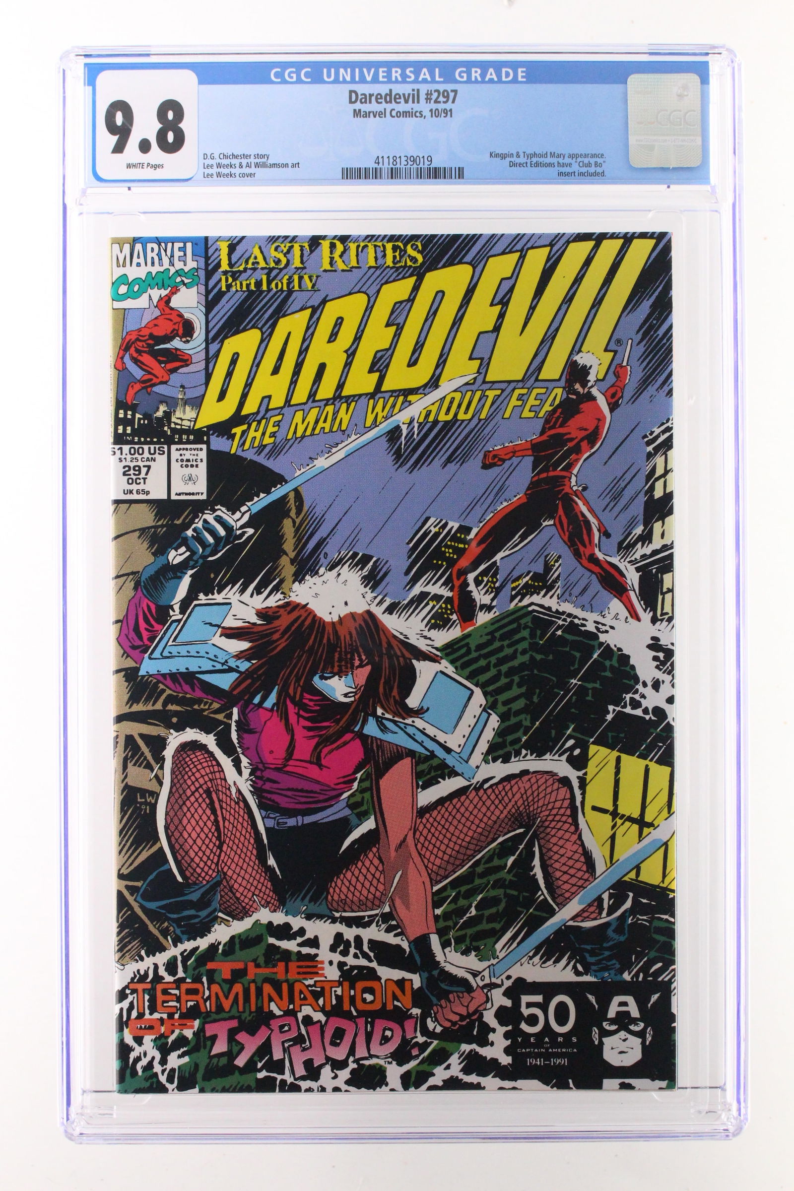 Daredevil #297 (Marvel, 1991) CGC 9.8 Rare collectible with strong visual appeal and excellent (1 of 1)