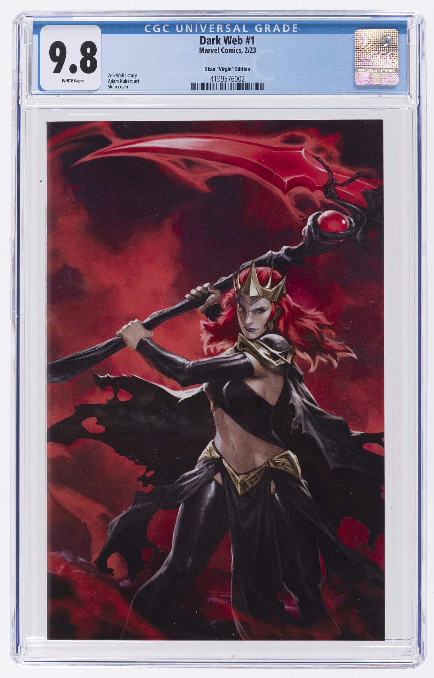 DARK WEB #1 FEBRUARY 2023 CGC 9.8 NM/MINT (SKAN VIRGIN EDITION) Rare collectible with strong: DARK WEB #1 FEBRUARY 2023 CGC 9.8 NM/MINT (SKAN VIRGIN EDITION) Rare collectible with strong visual appeal and excellent display quality. Perfect for any pop culture enthusiast or serious collector.