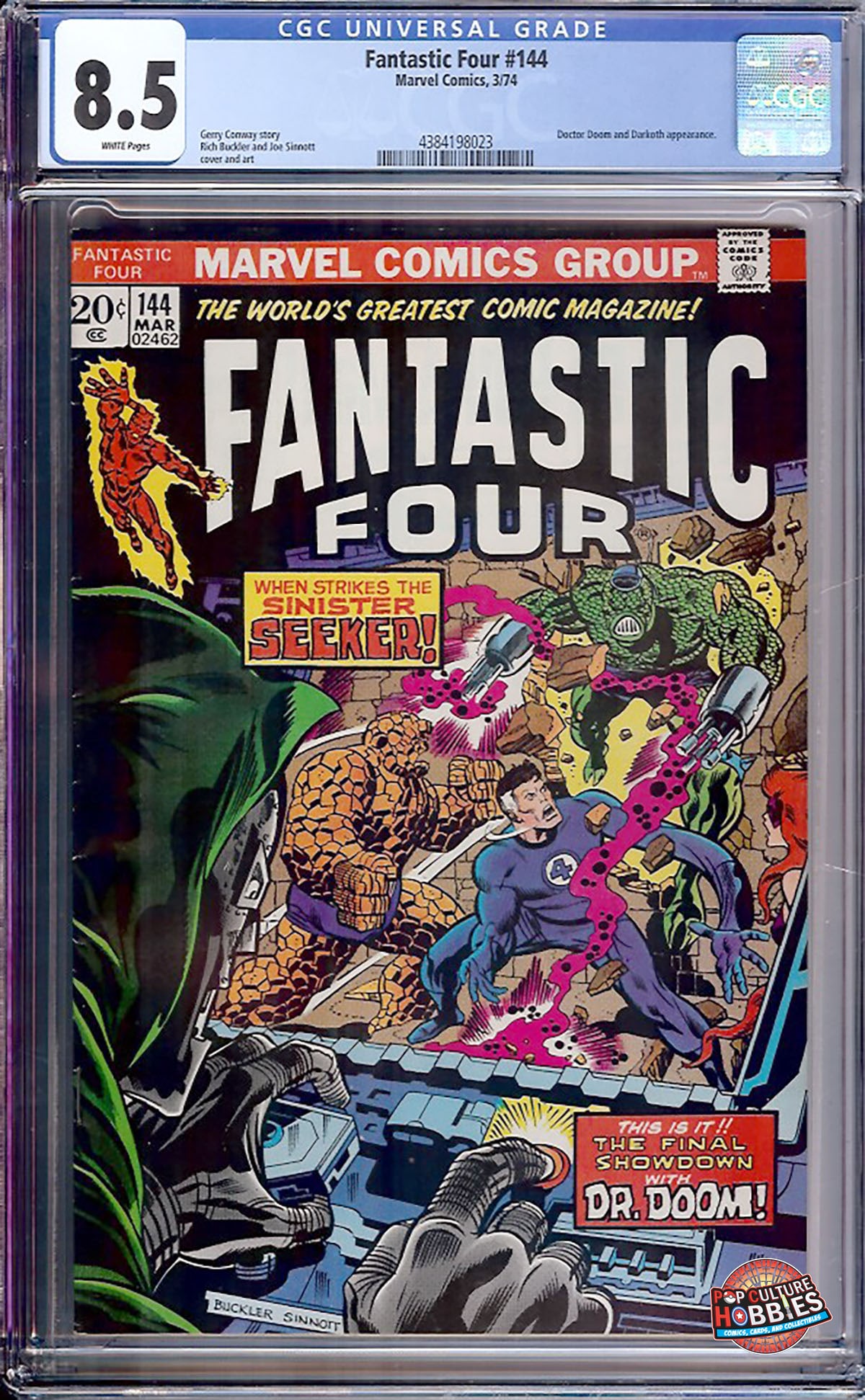 Fantastic Four #144 (March 1974, Marvel) CGC 8.5 Rare collectible with strong visual appeal and (1 of 1)