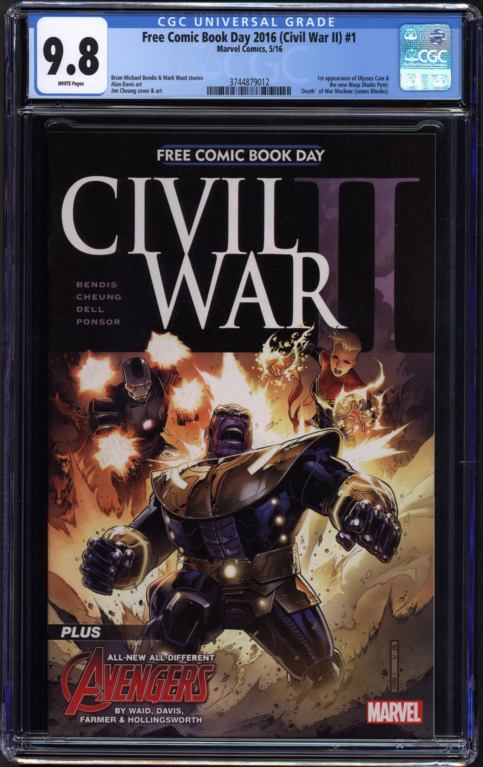 FREE COMIC BOOK DAY (FCBD) 2016 (CIVIL WAR II) #1 MAY 2016 CGC 9.8 NM/MINT (FIRST NEW WASP & DEATH (1 of 1)