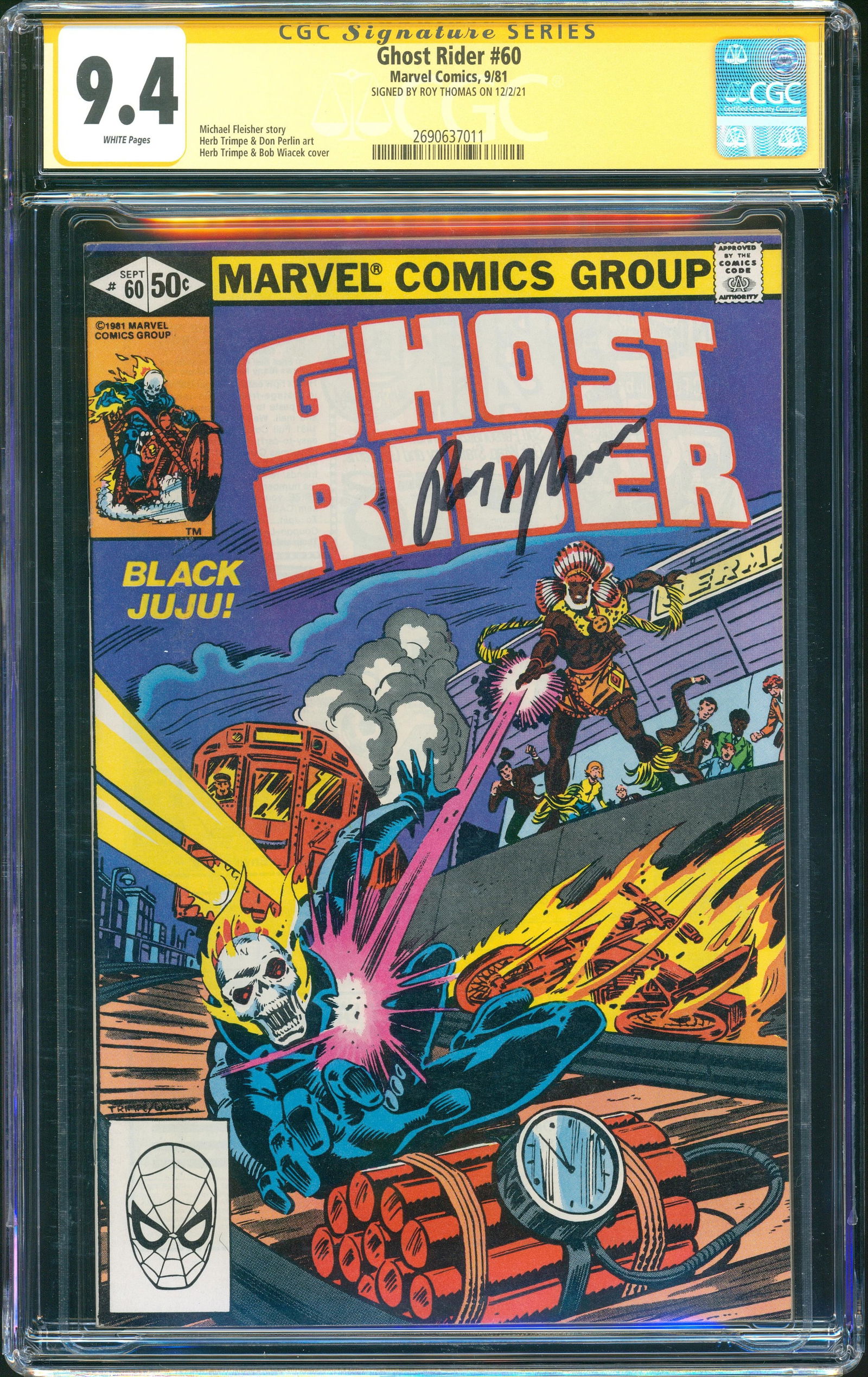 Ghost Rider #60 (Marvel, 1982) CGC 9.4 SS Roy Thomas Rare collectible with strong visual appeal (1 of 1)