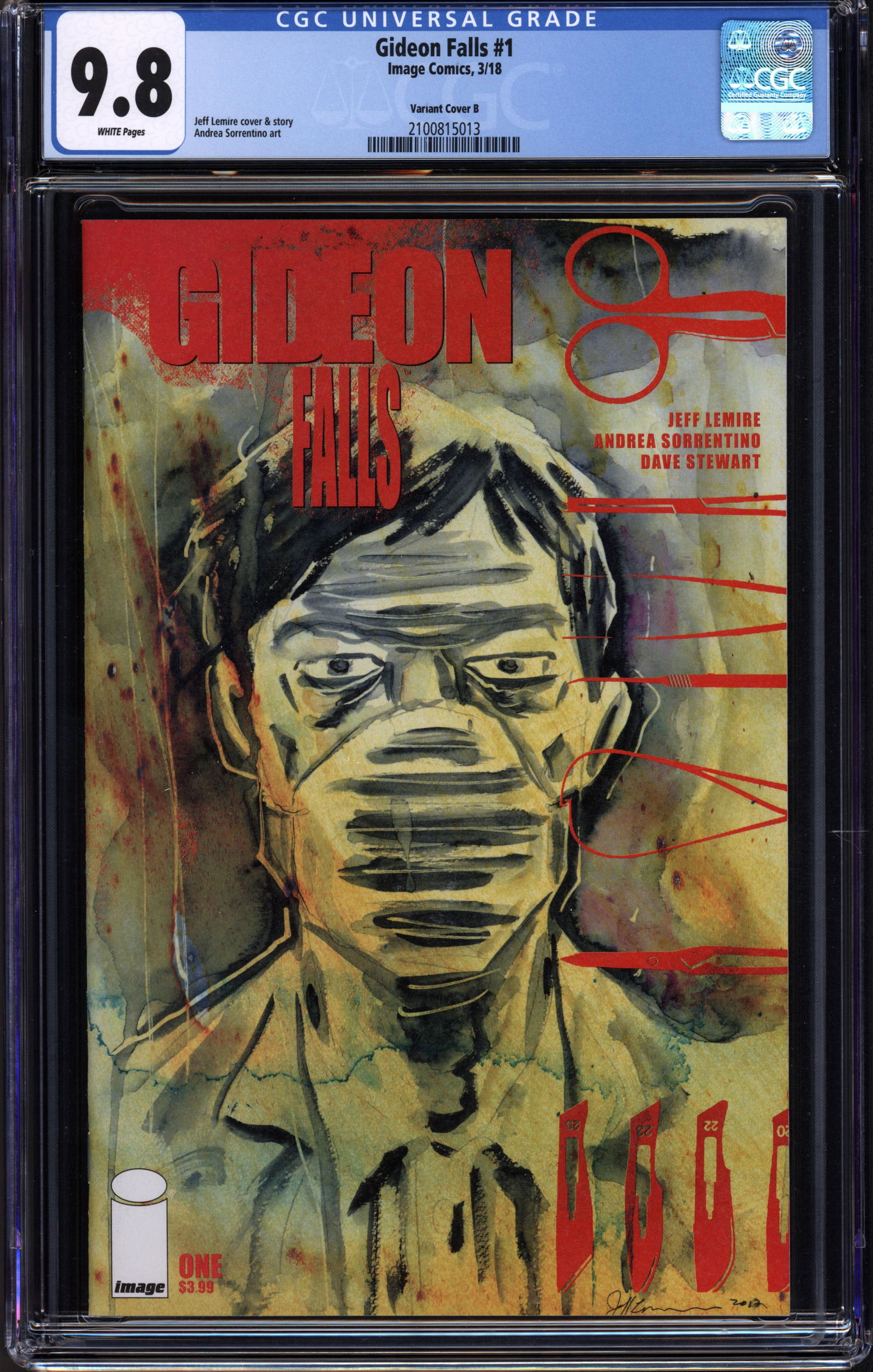 GIDEON FALLS #1 MARCH 2018 CGC 9.8 NM/MINT (VARIANT COVER B) . Rare collectible with strong visual: GIDEON FALLS #1 MARCH 2018 CGC 9.8 NM/MINT (VARIANT COVER B) . Rare collectible with strong visual appeal and excellent display quality. Perfect for any pop culture enthusiast or serious collector.
