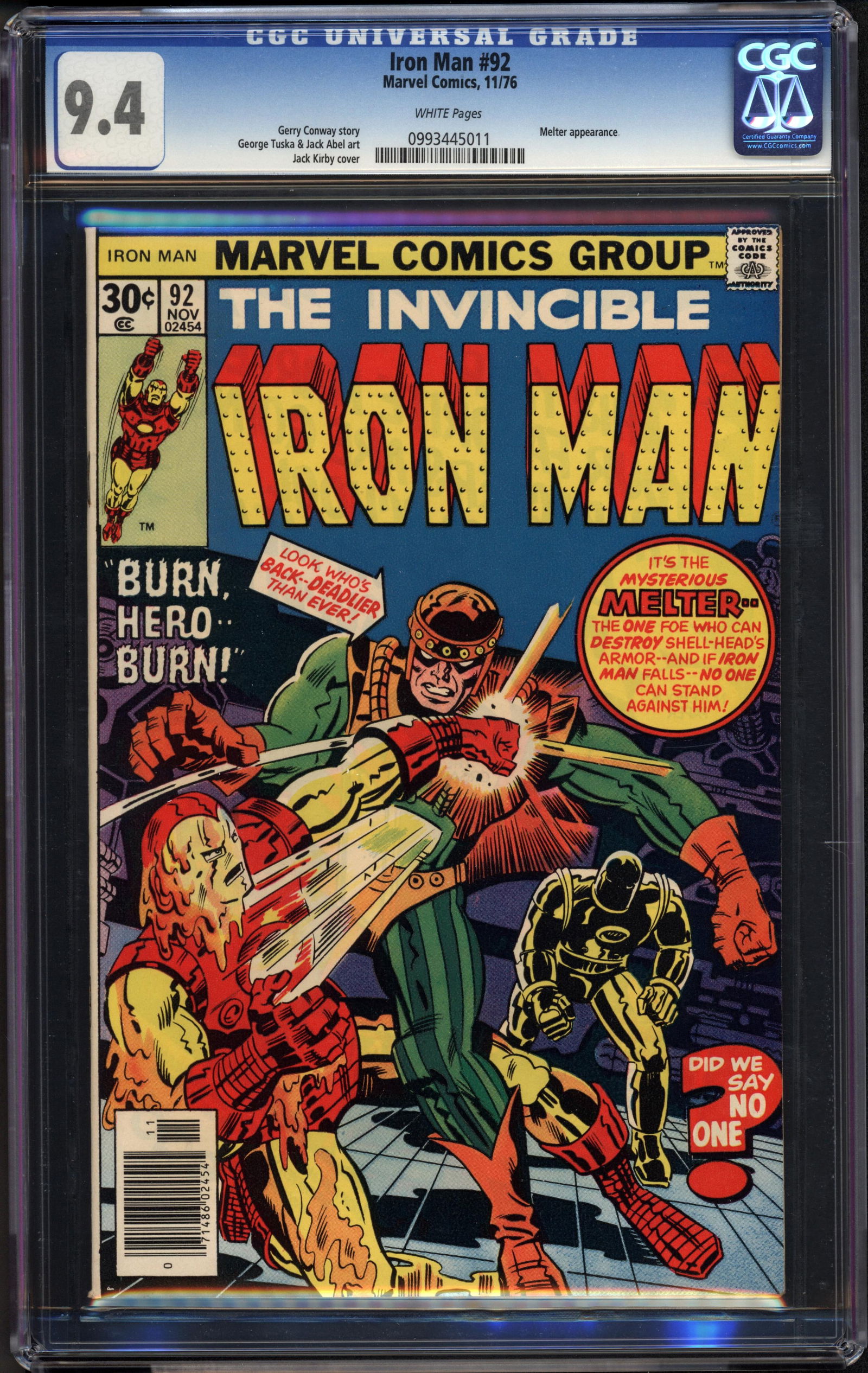 Iron Man #92 CGC 9.4 w Rare collectible with strong visual appeal and excellent display quality. (1 of 1)