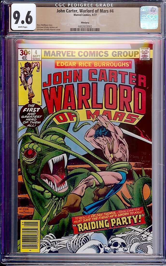 John Carter, Warlord of Mars #4 CGC 9.6 w Winnipeg Rare collectible with strong visual appeal and (1 of 1)