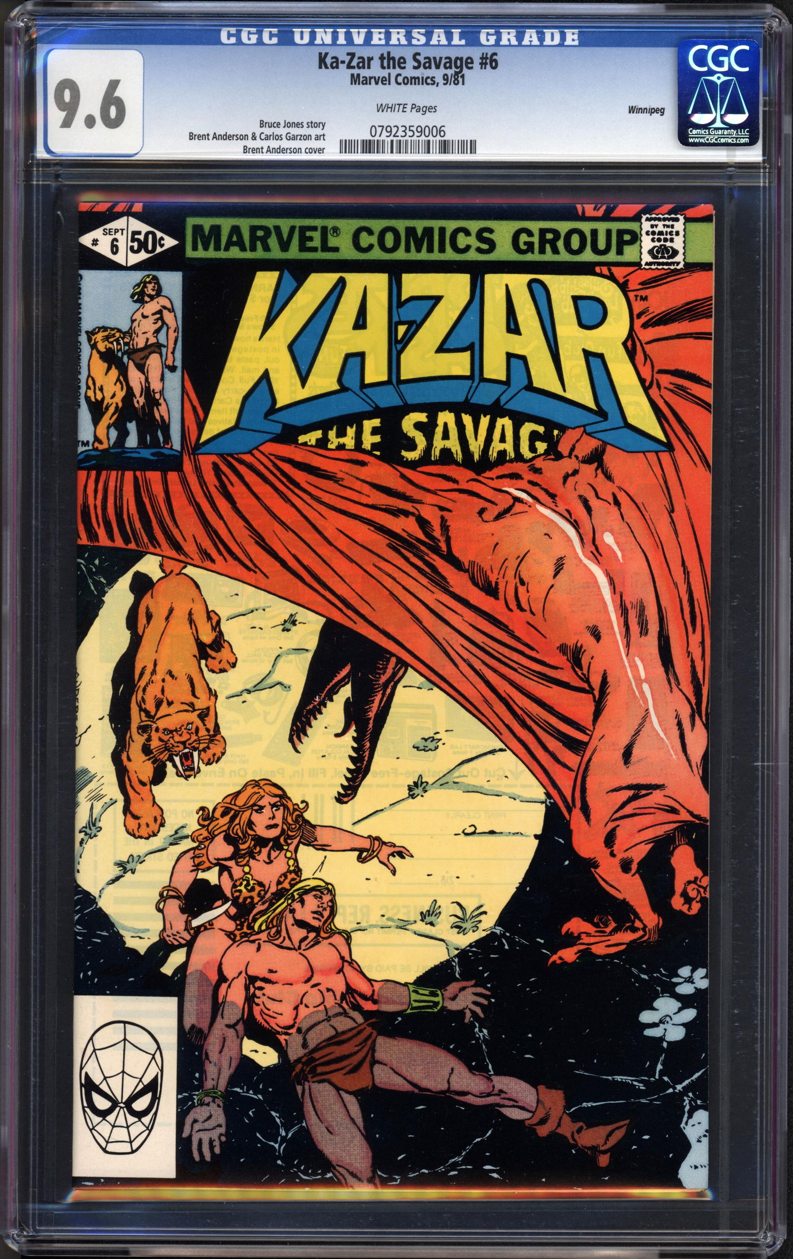 Ka-Zar the Savage #6 CGC 9.6 w Winnipeg Rare collectible with strong visual appeal and excellent (1 of 1)