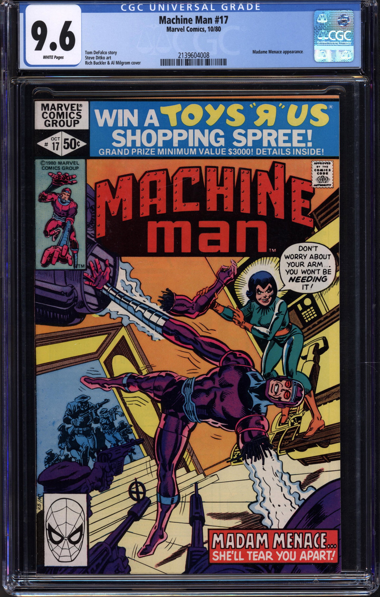 Machine Man #17 CGC 9.6 w Rare collectible with strong visual appeal and excellent display (1 of 1)