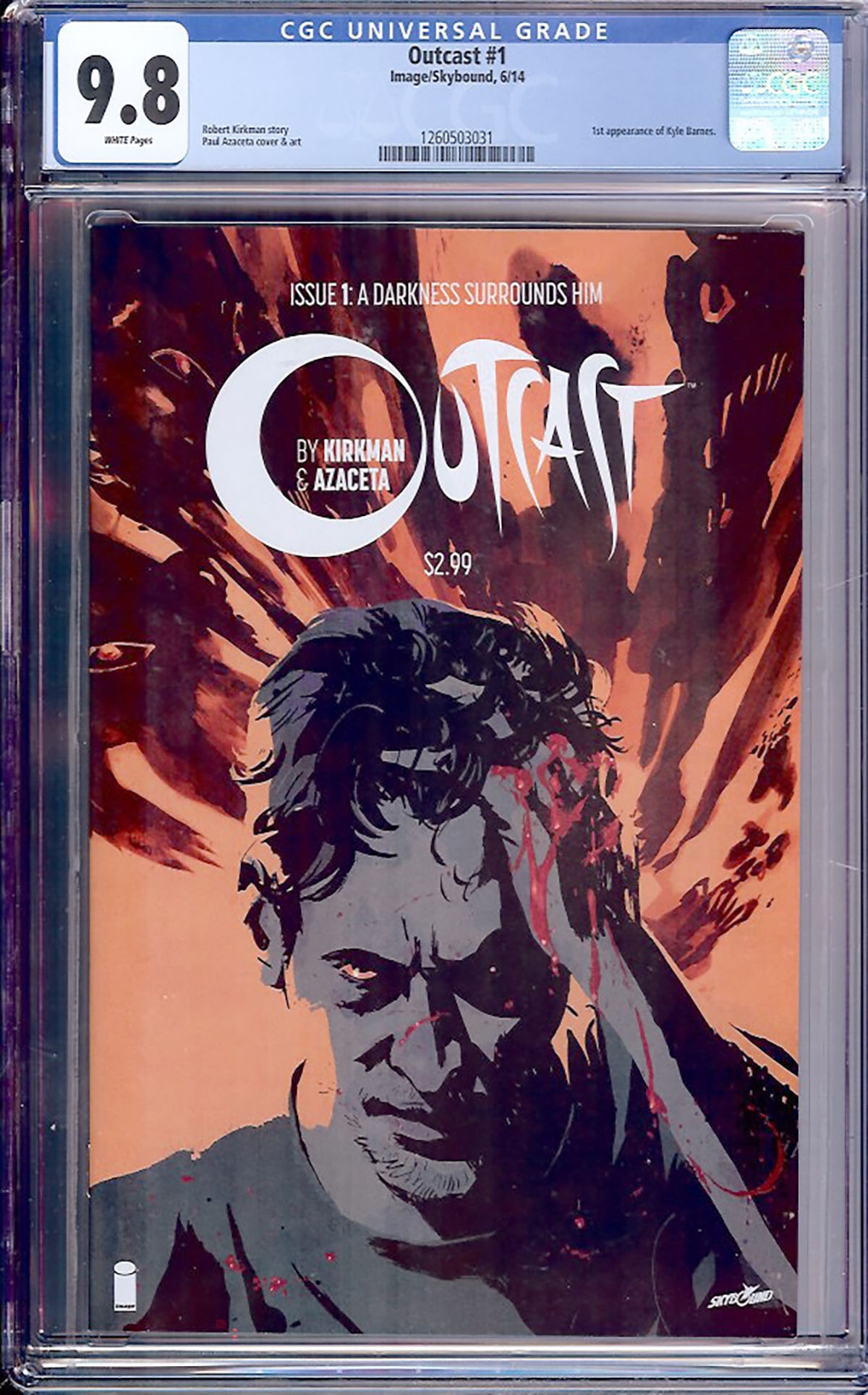 Outcast #1 CGC 9.8 w Rare collectible with strong visual appeal and excellent display quality.: Outcast #1 CGC 9.8 w Rare collectible with strong visual appeal and excellent display quality. Perfect for any pop culture enthusiast or serious collector.