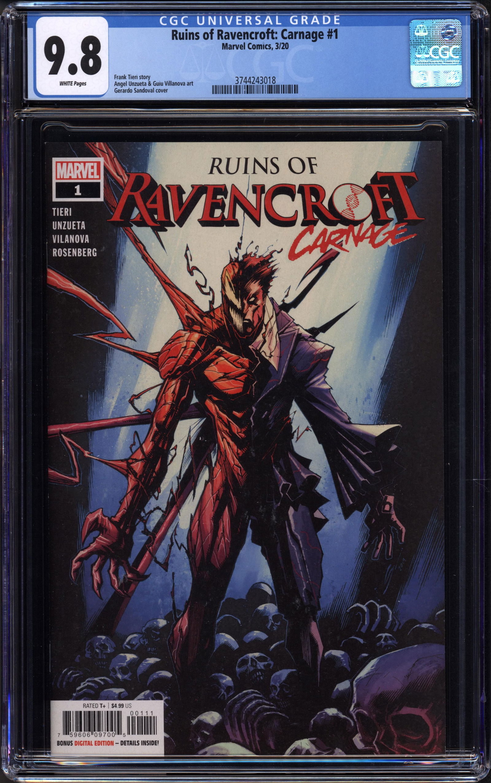 RUINS OF RAVENCROFT: CARNAGE #1 MARCH 2020 CGC 9.8 NM/MINT Rare collectible with strong visual (1 of 1)