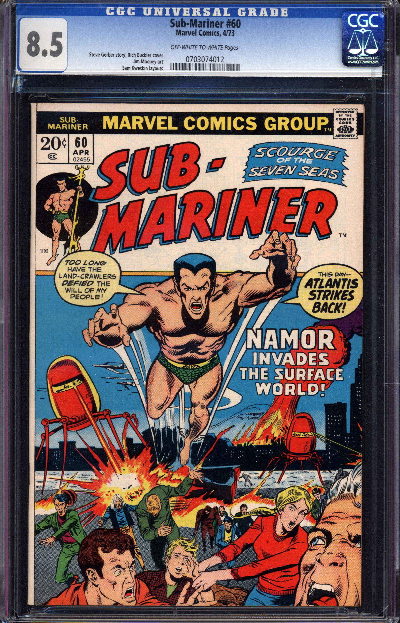 Sub-Mariner #60 CGC 8.5 A strong mid-to-high grade CGC 8.5 (Very Fine+) example from Marvel’s (1 of 1)